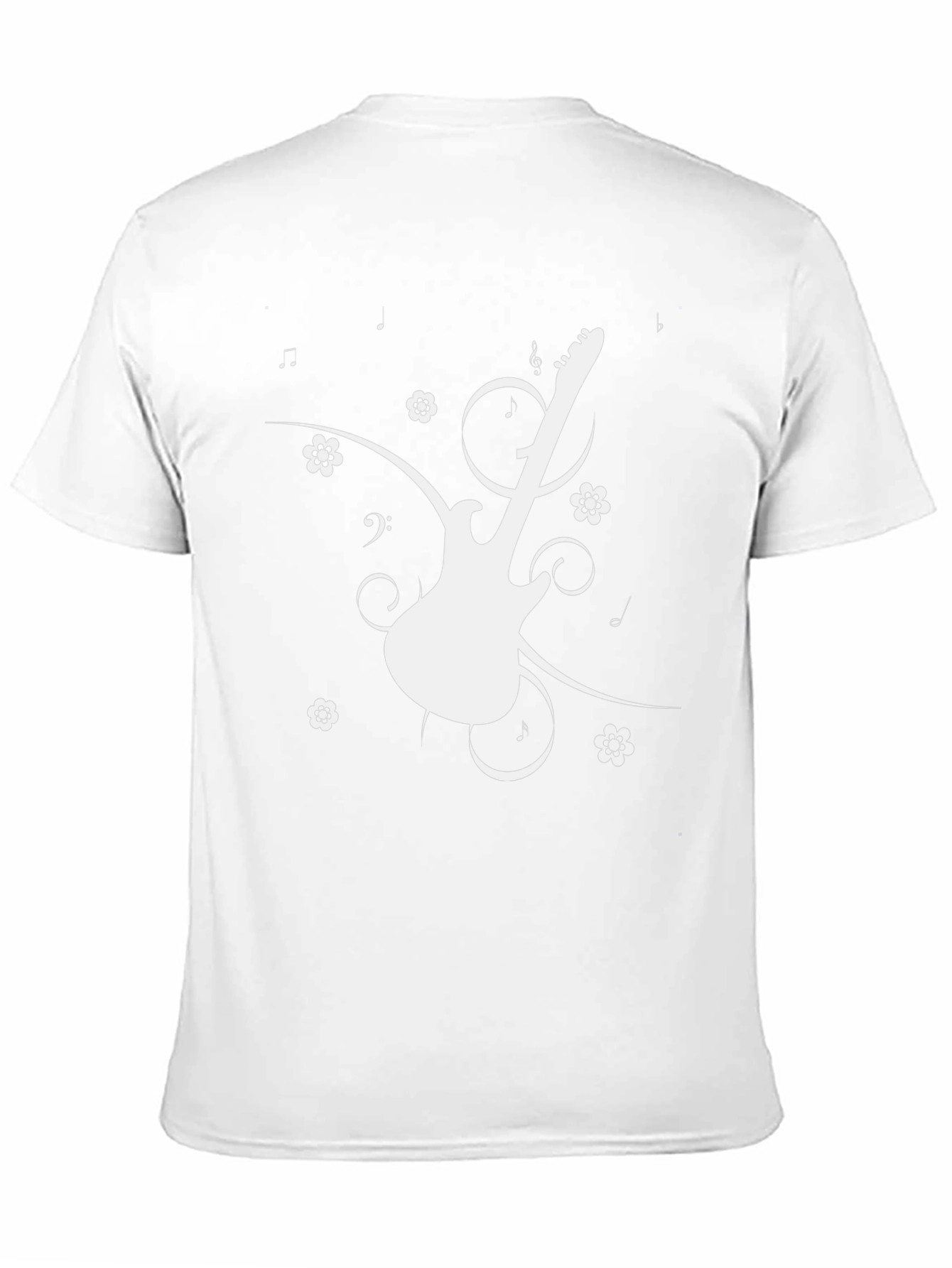 Guitar Graphic Tee - Black Cotton Casual T-Shirt