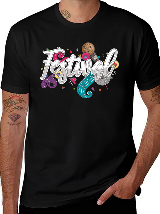 Festival Graphic T-Shirt - Stylish Party Tee