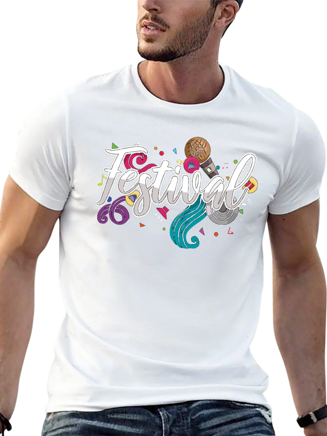 Festival Graphic T-Shirt - Stylish Party Tee