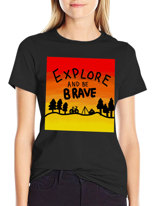 Explore and Be Brave Graphic Tee - Adventure Awaits!