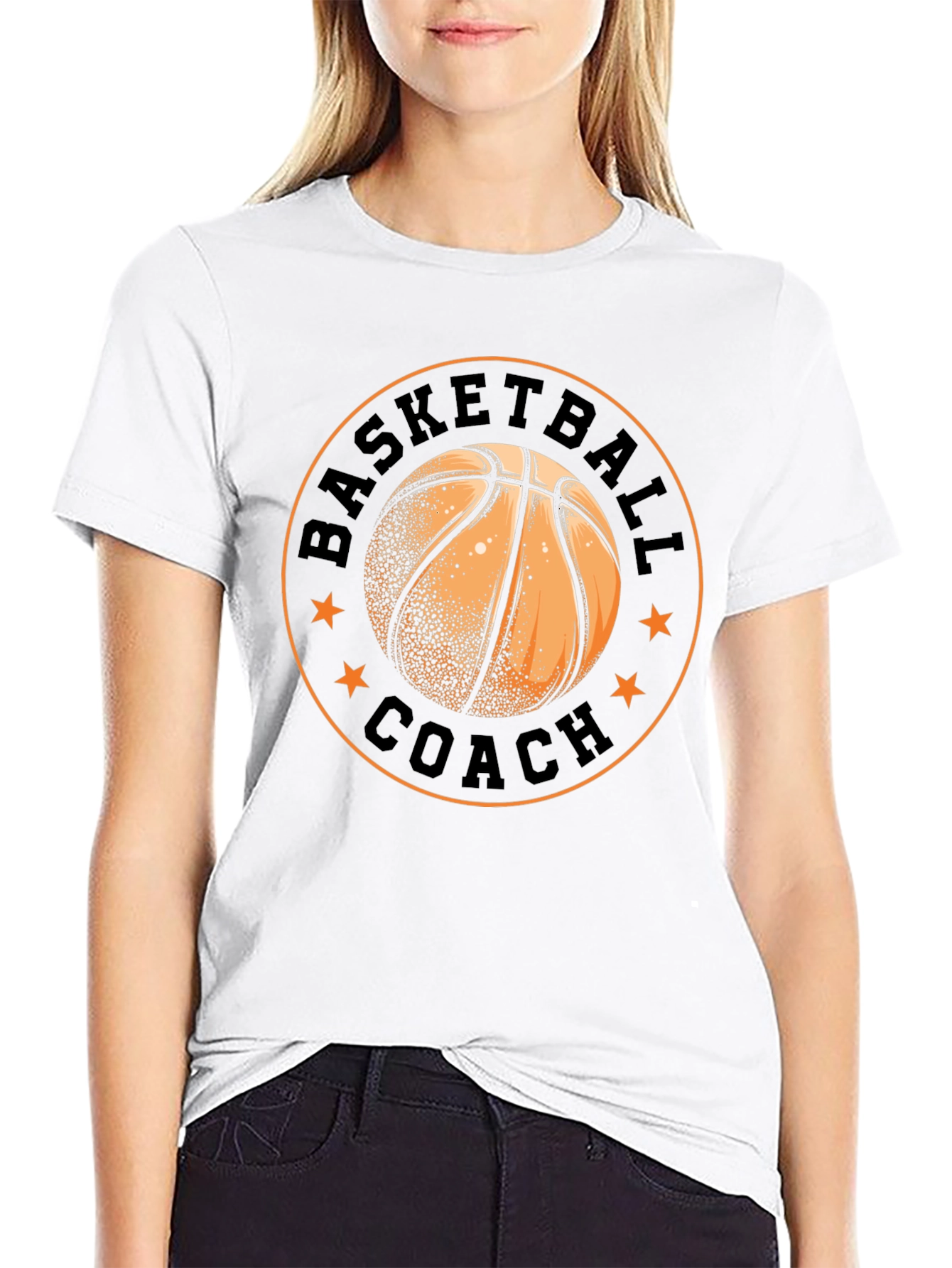 Basketball Coach Graphic Tee - Black Cotton T-Shirt