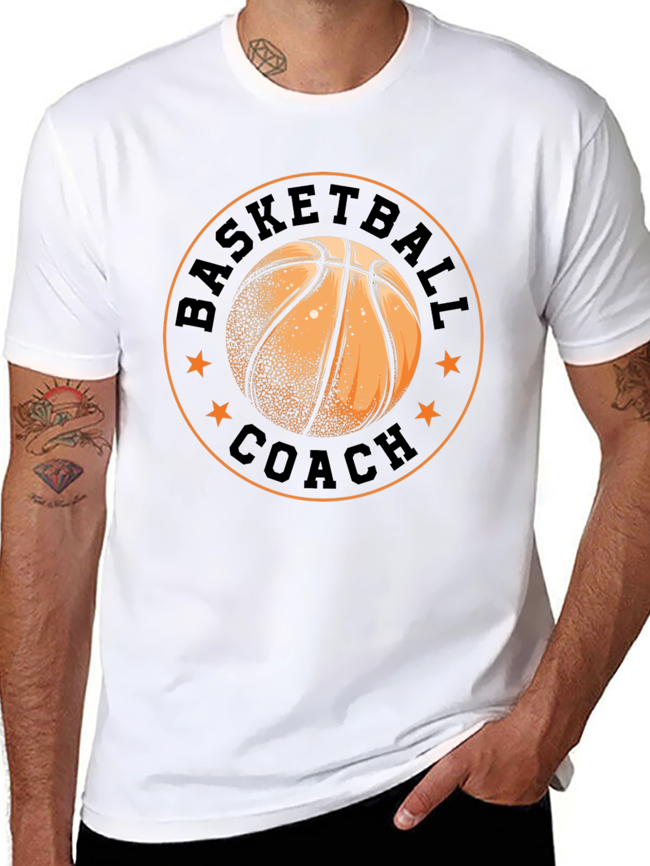 Basketball Coach Graphic Tee - Black Cotton T-Shirt