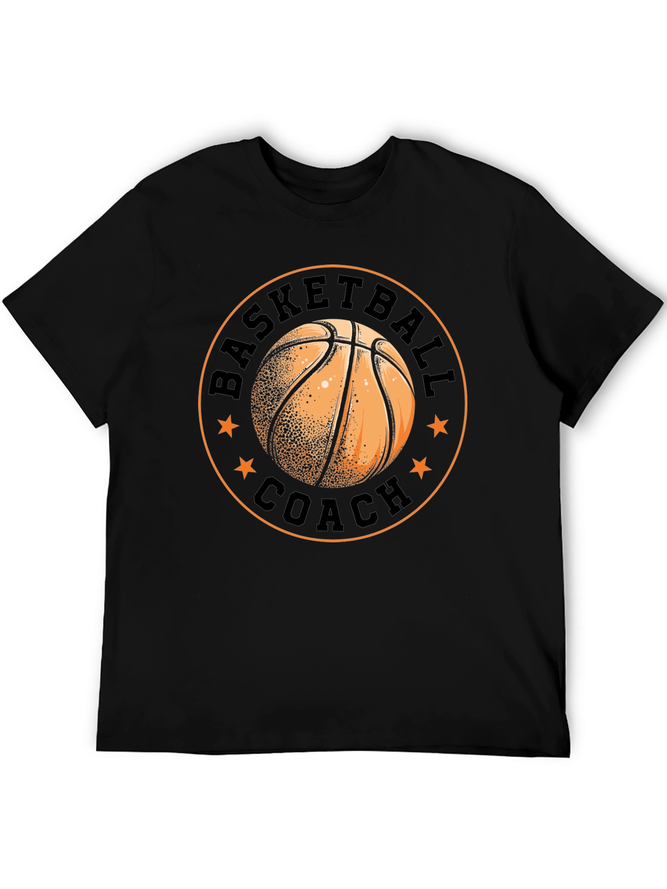 Basketball Coach Graphic Tee - Black Cotton T-Shirt
