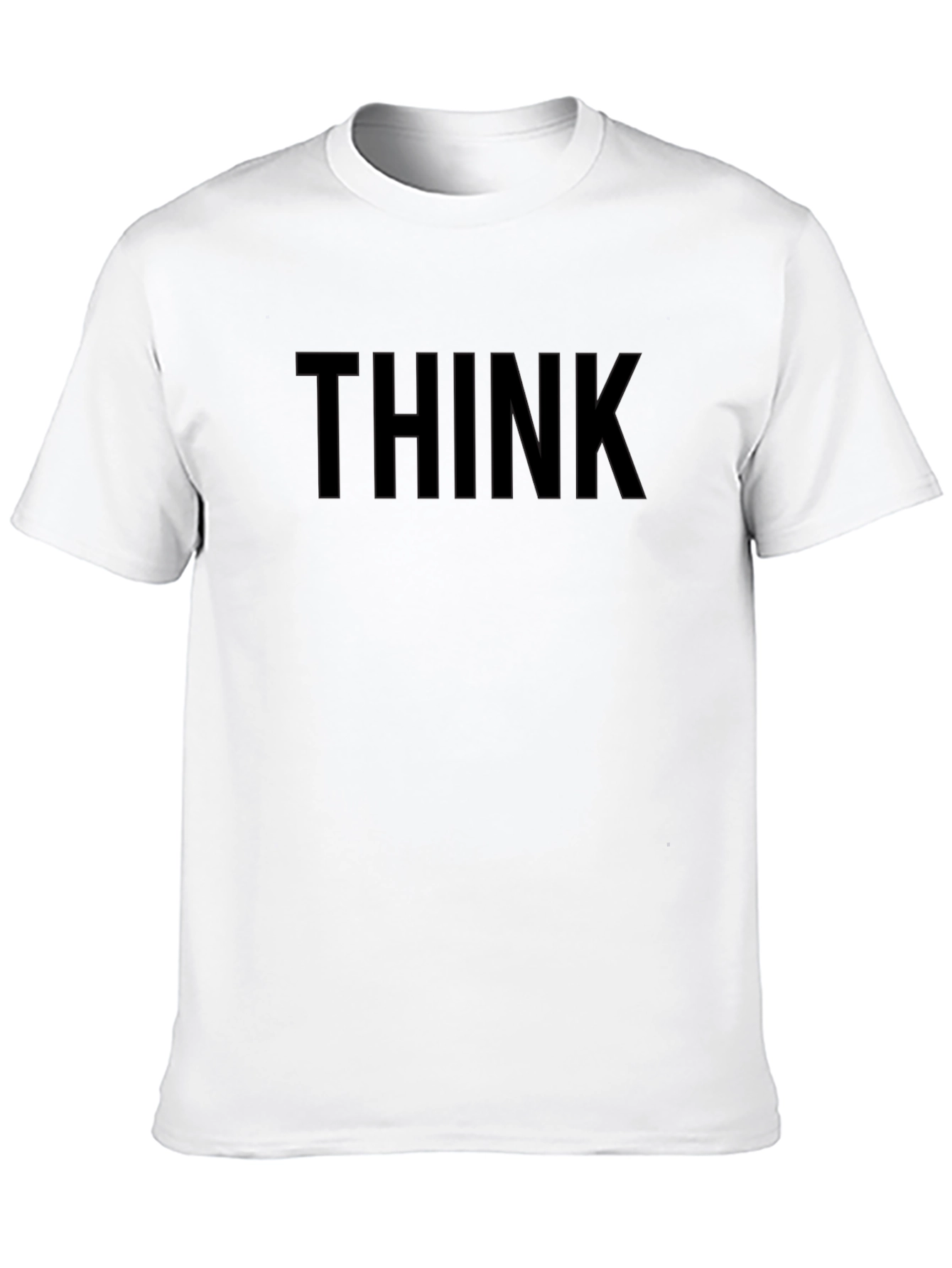 THINK Graphic Tee - Solid Black Crew Neck