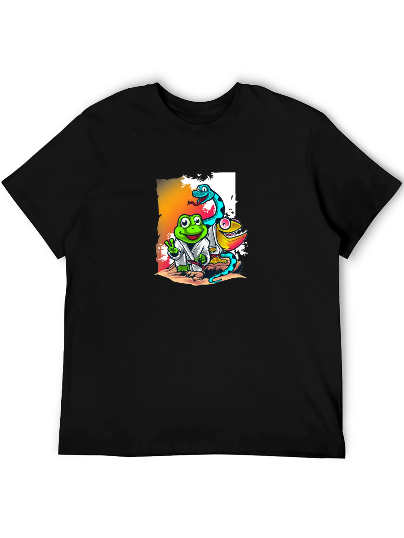 Cartoon Reptile Karate T-Shirt