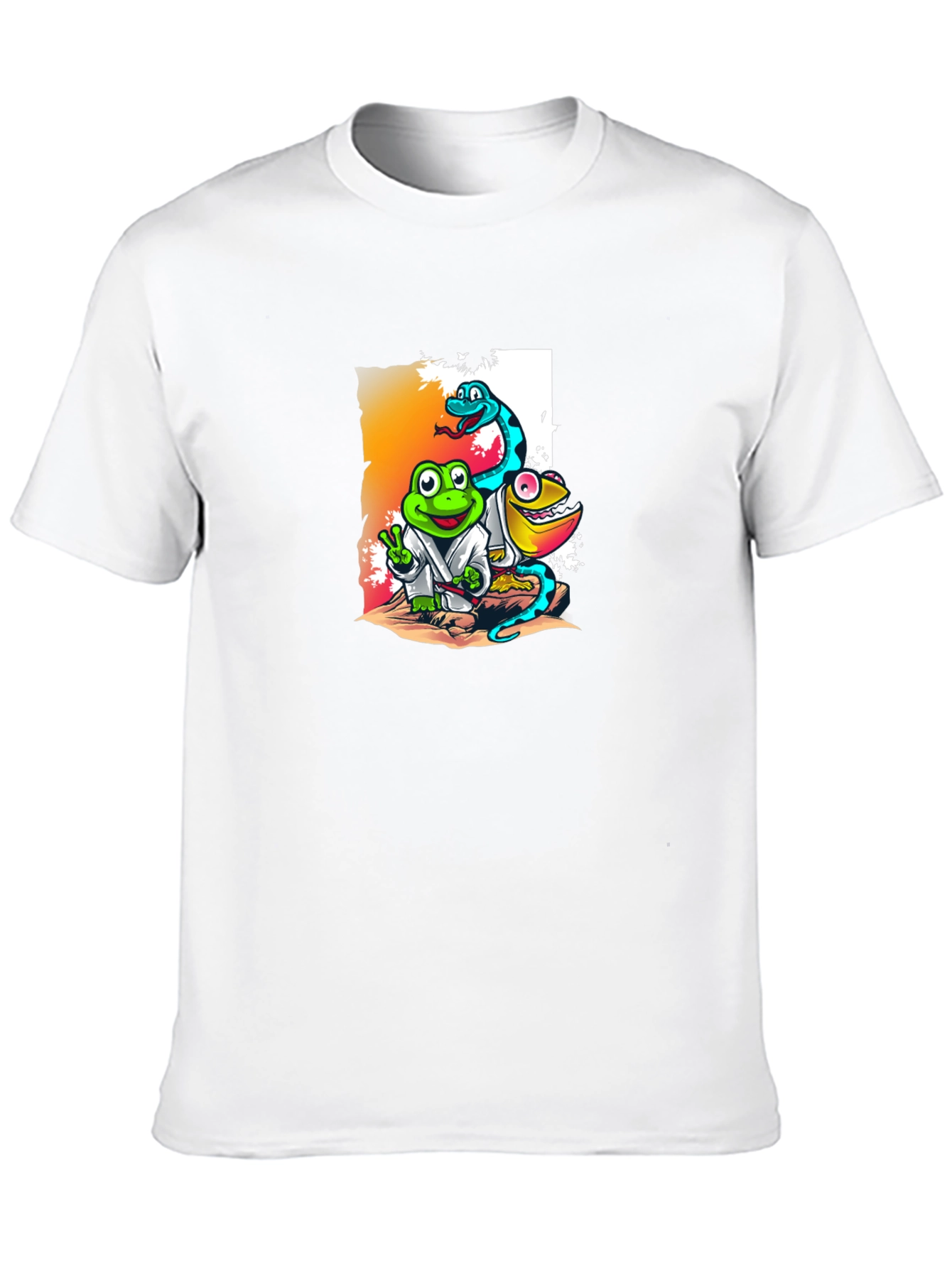 Cartoon Reptile Karate T-Shirt