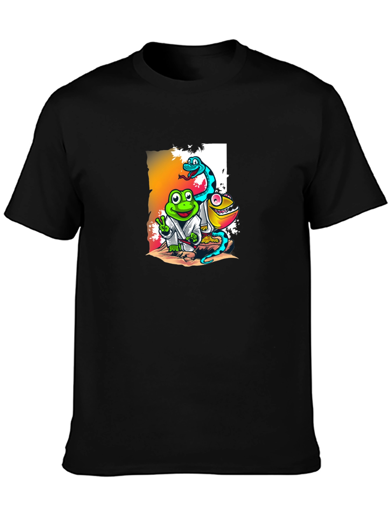 Cartoon Reptile Karate T-Shirt