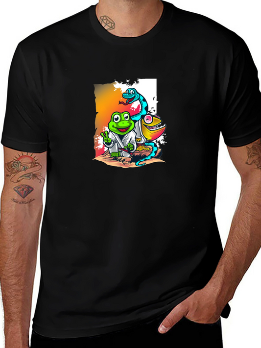 Cartoon Reptile Karate T-Shirt