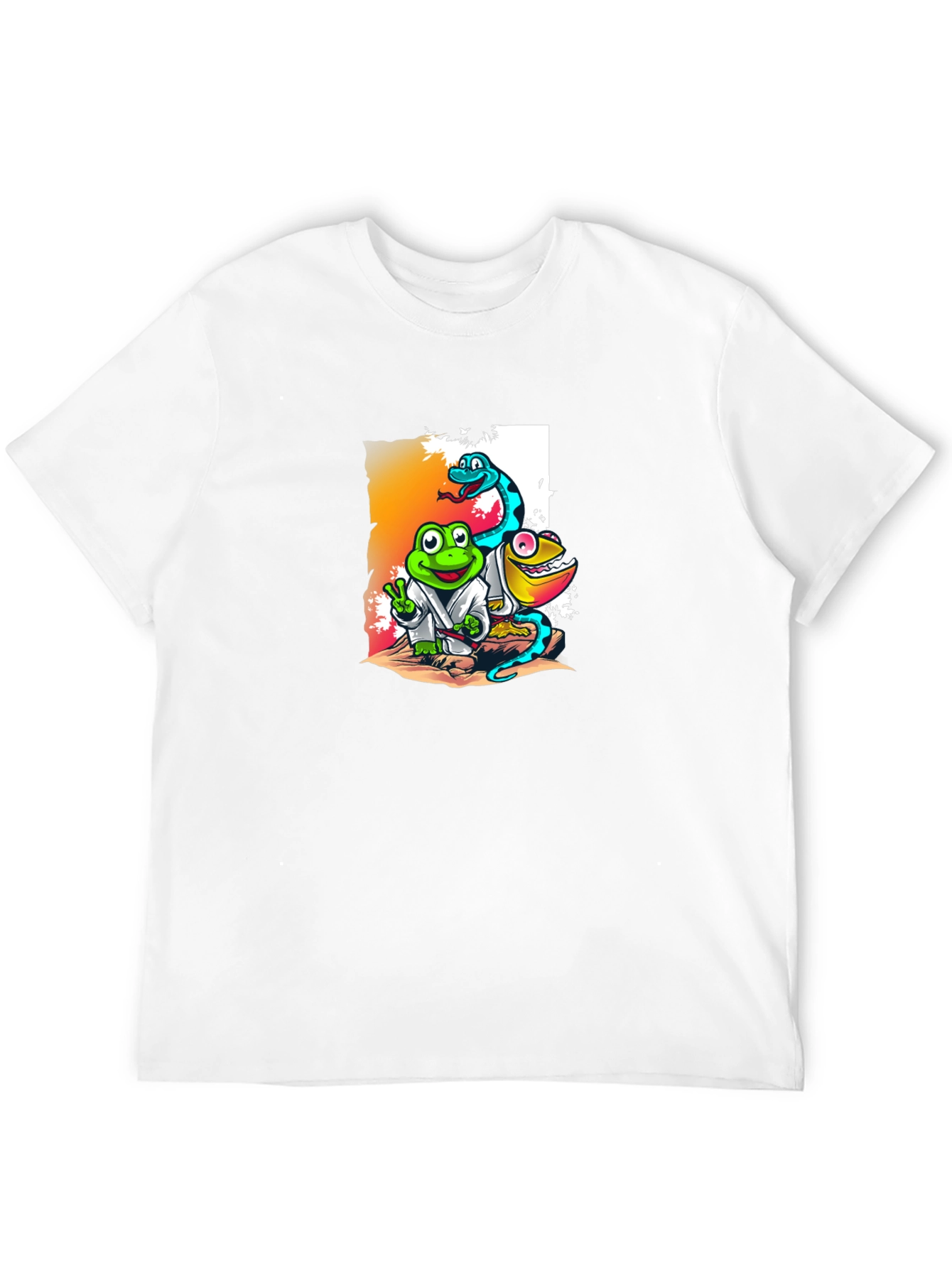 Cartoon Reptile Karate T-Shirt