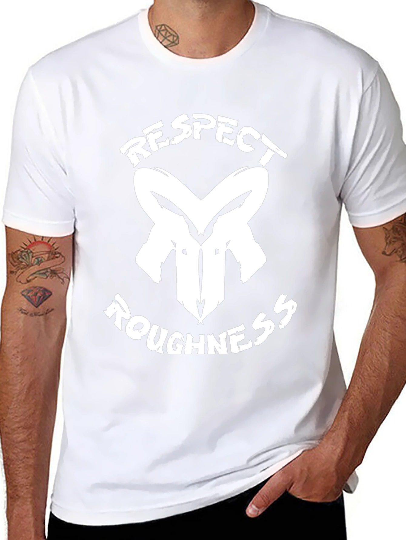 Respect Roughness Graphic Print Black T-Shirt