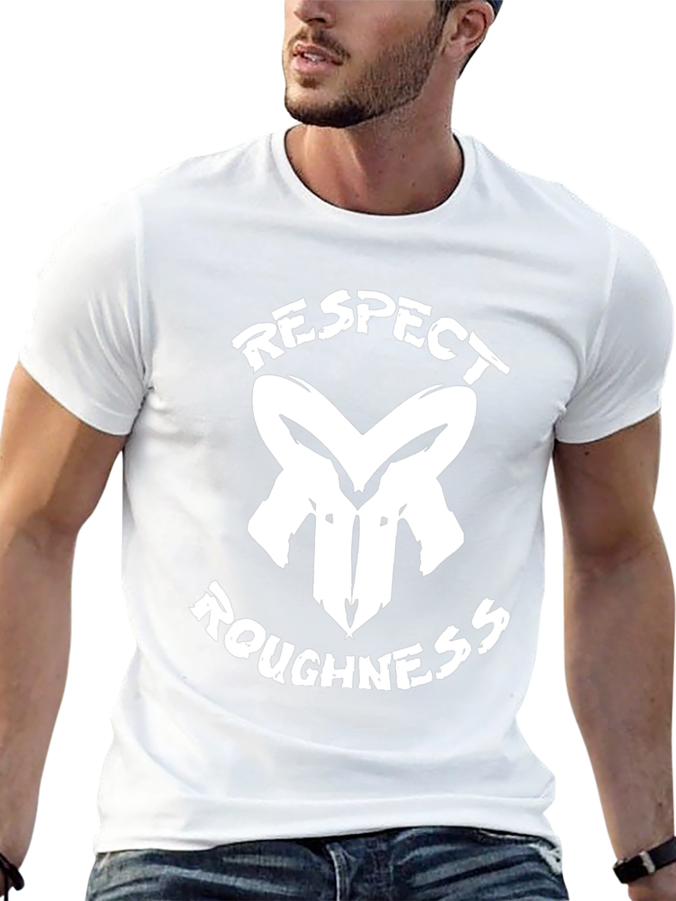 Respect Roughness Graphic Print Black T-Shirt
