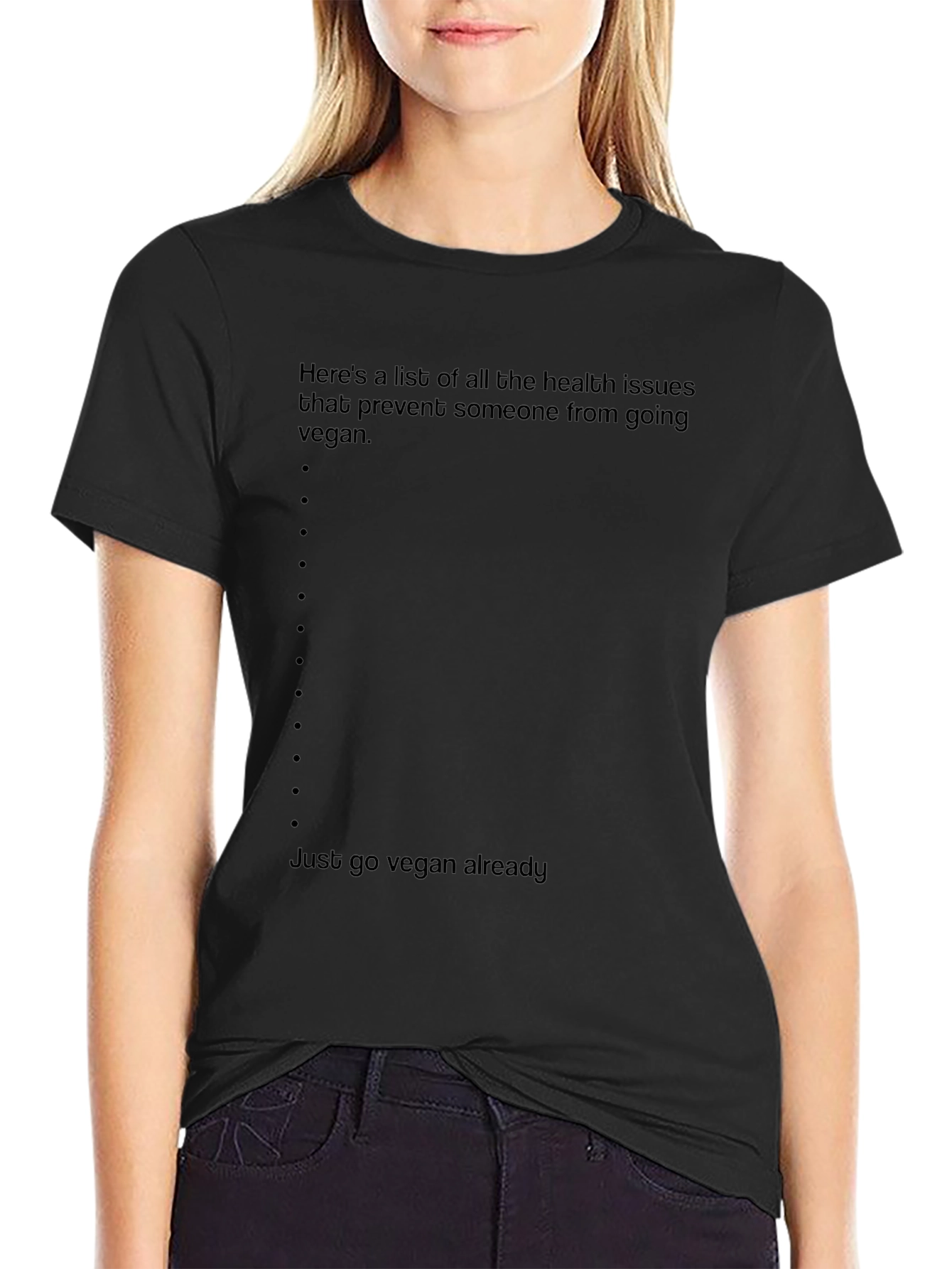 Vegan T-Shirt: Health Issues List