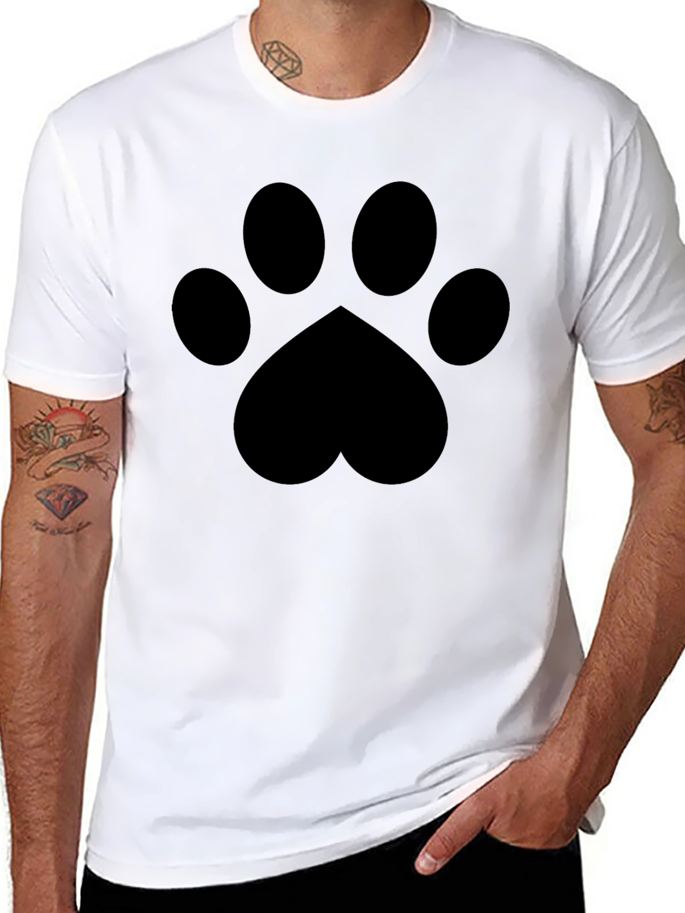 Paw Print Graphic T-Shirt - Stylish Pet Lover Tee