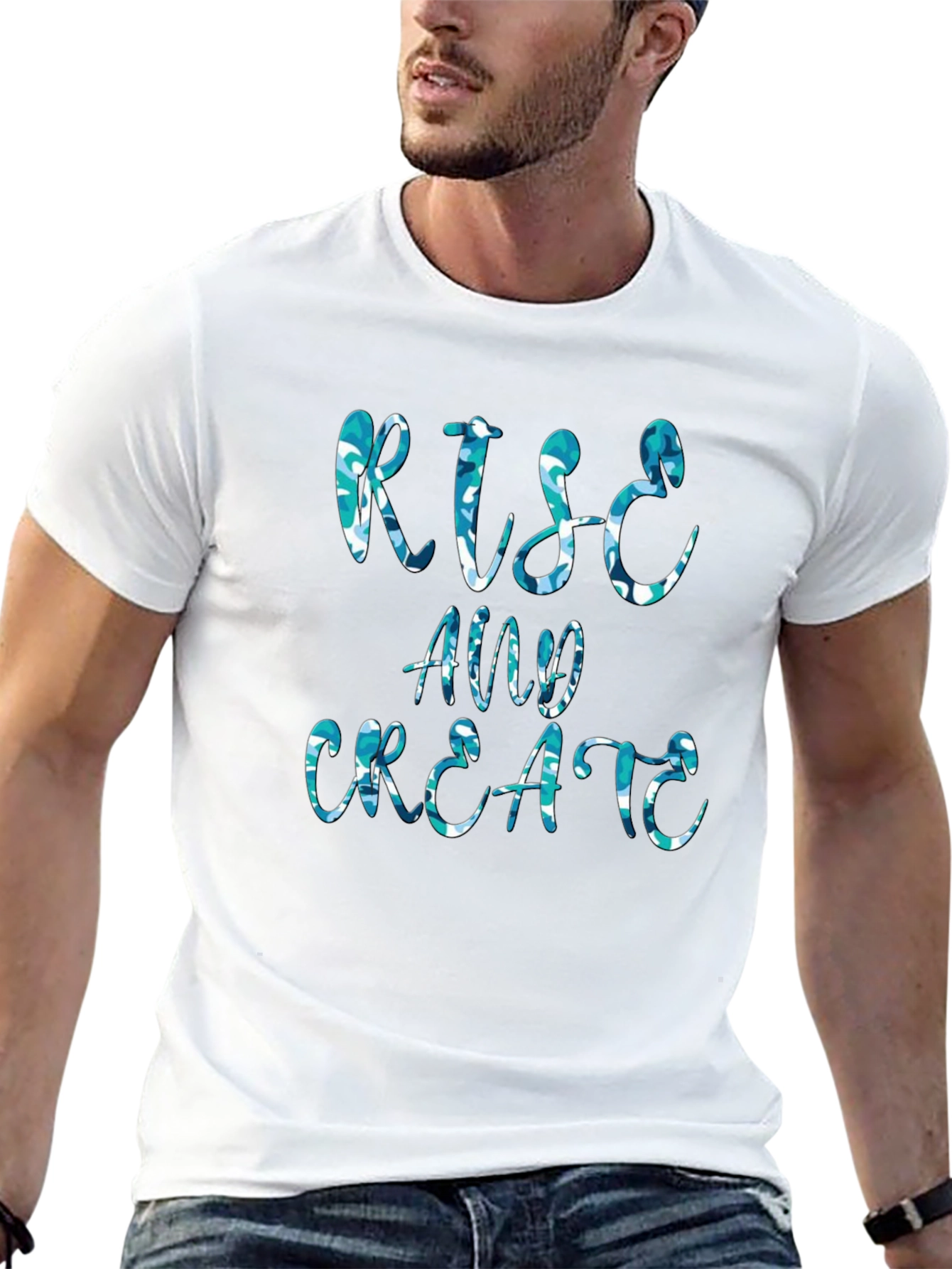 Rise and Create Graphic Tee - Mens Fashion