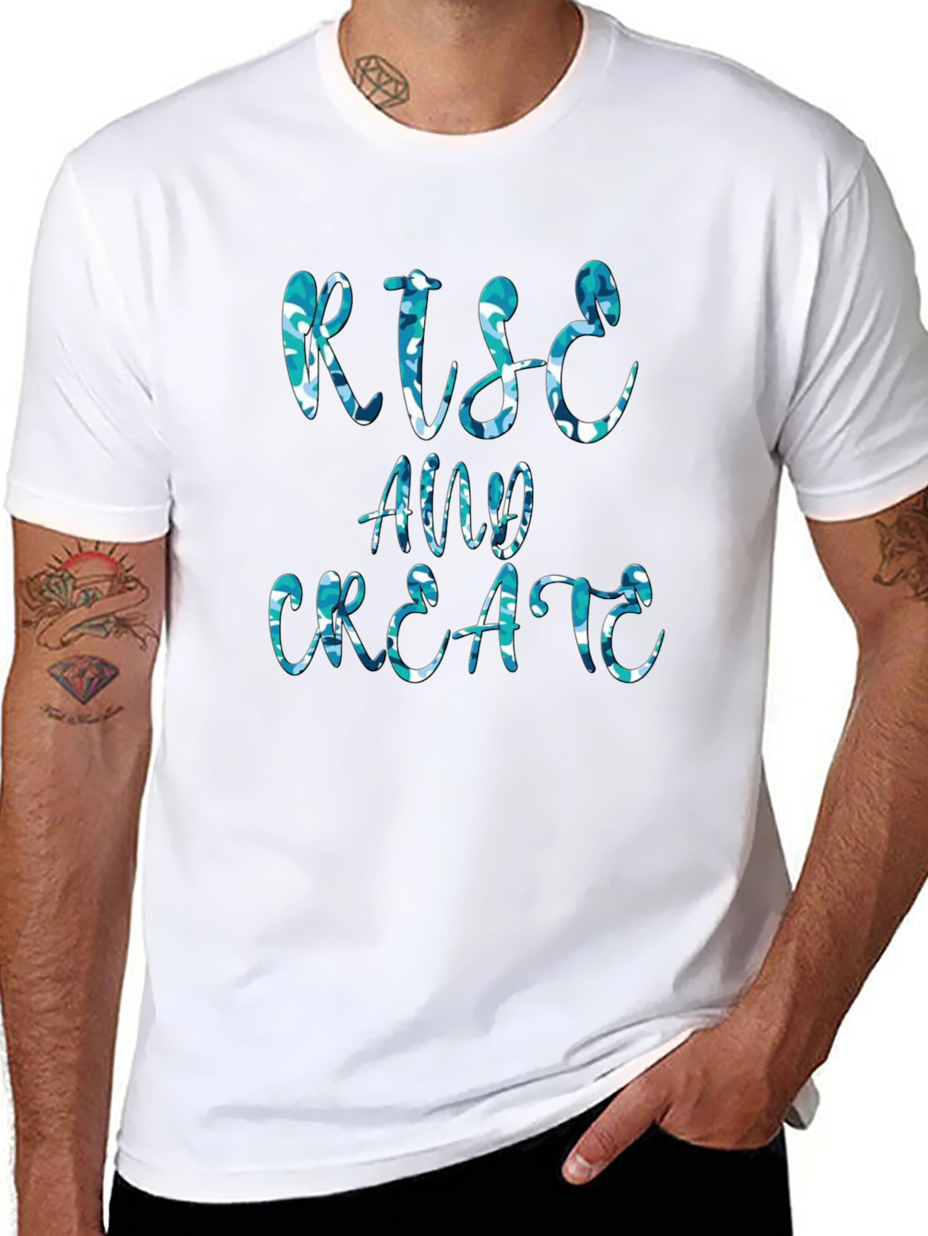 Rise and Create Graphic Tee - Mens Fashion