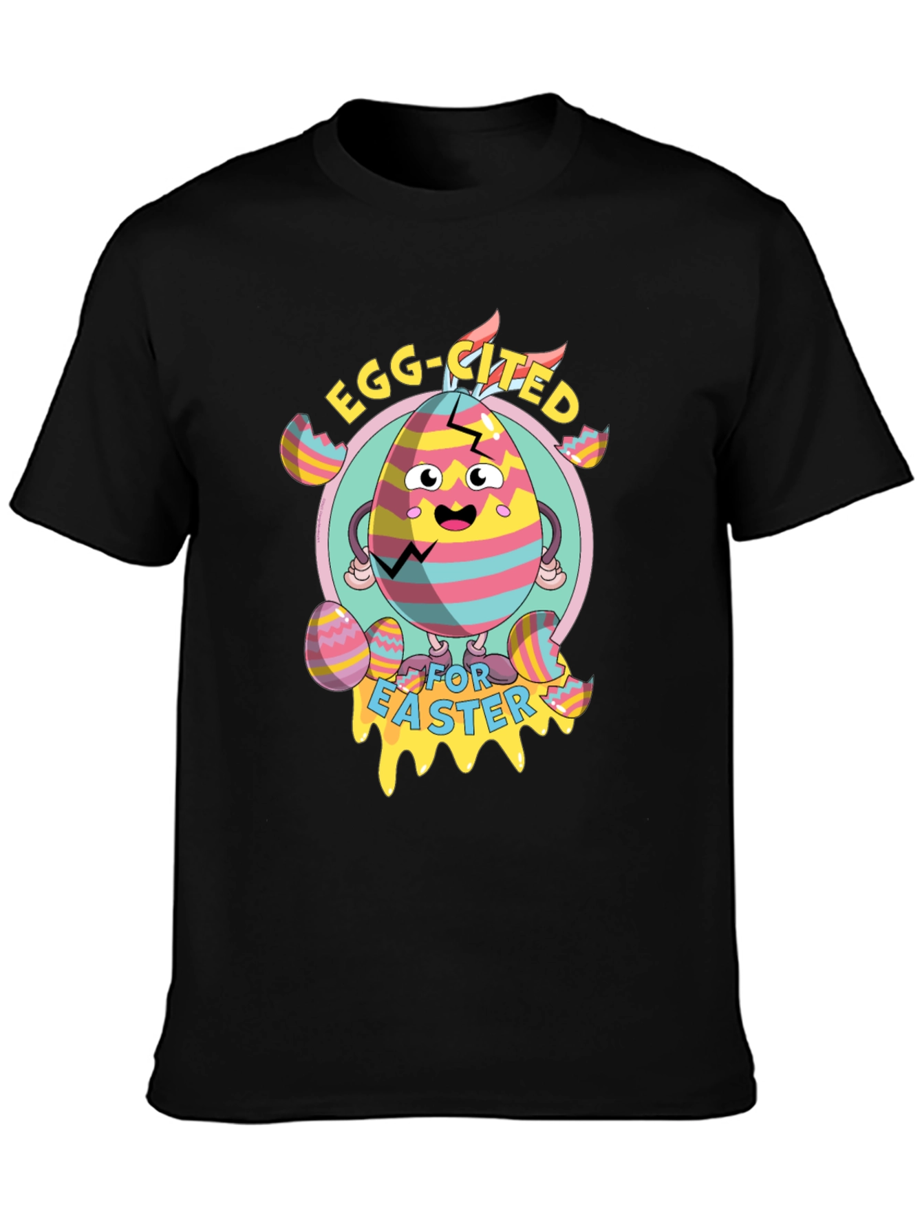 Egg-cited for Easter Black T-Shirt