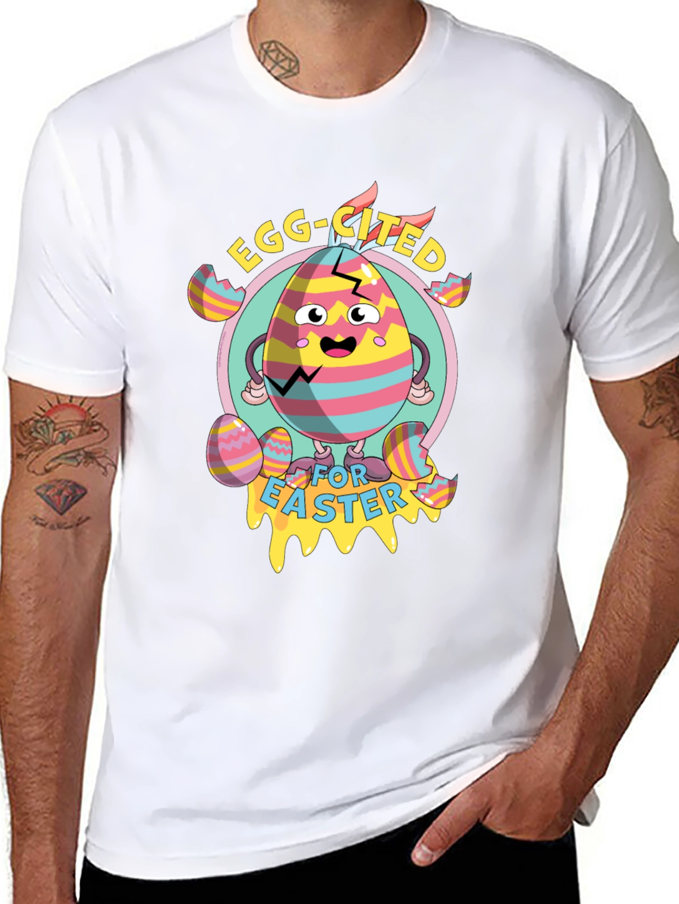 Egg-cited for Easter Black T-Shirt
