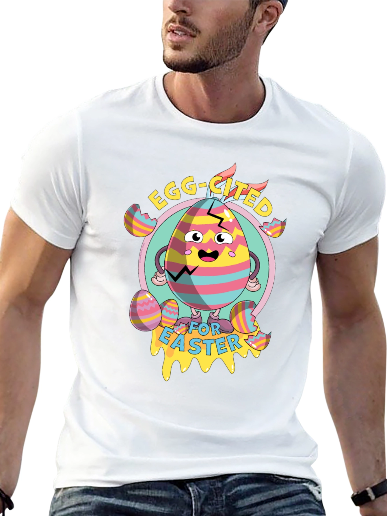 Egg-cited for Easter Black T-Shirt