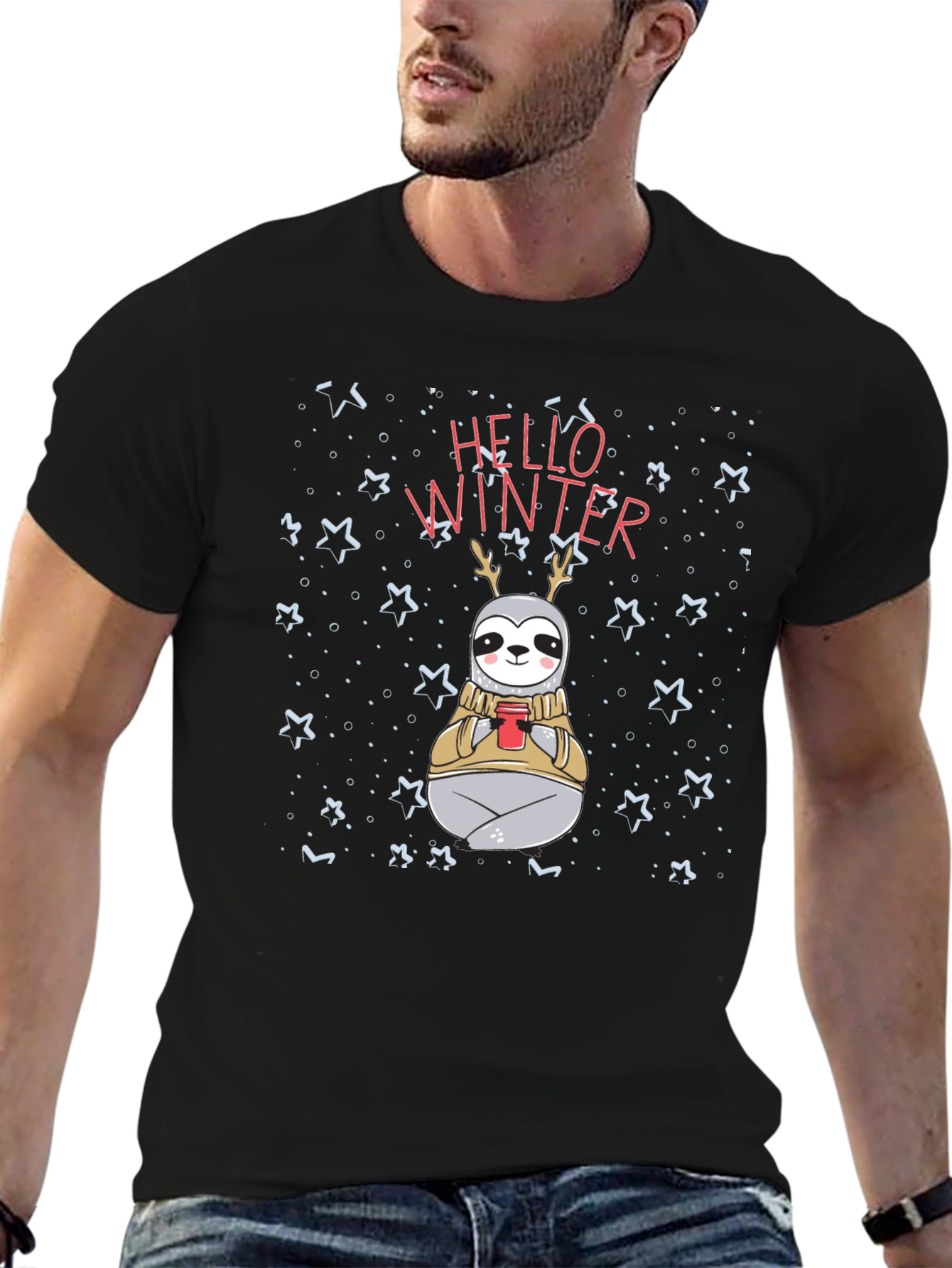 Hello Winter Sloth Graphic Tee