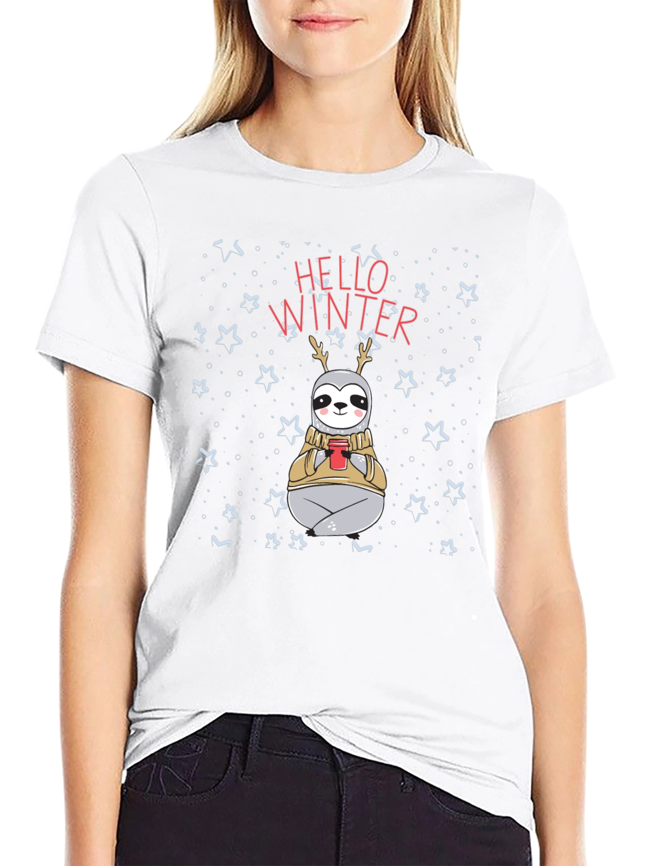 Hello Winter Sloth Graphic Tee