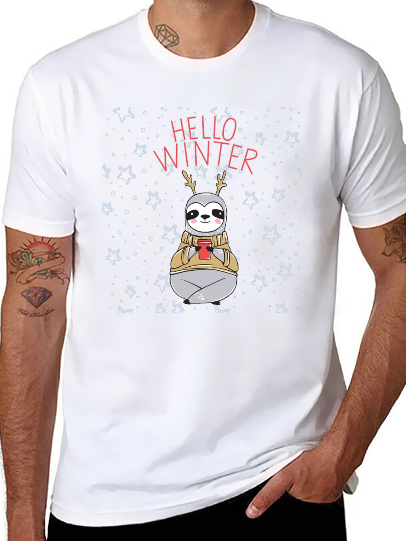 Hello Winter Sloth Graphic Tee