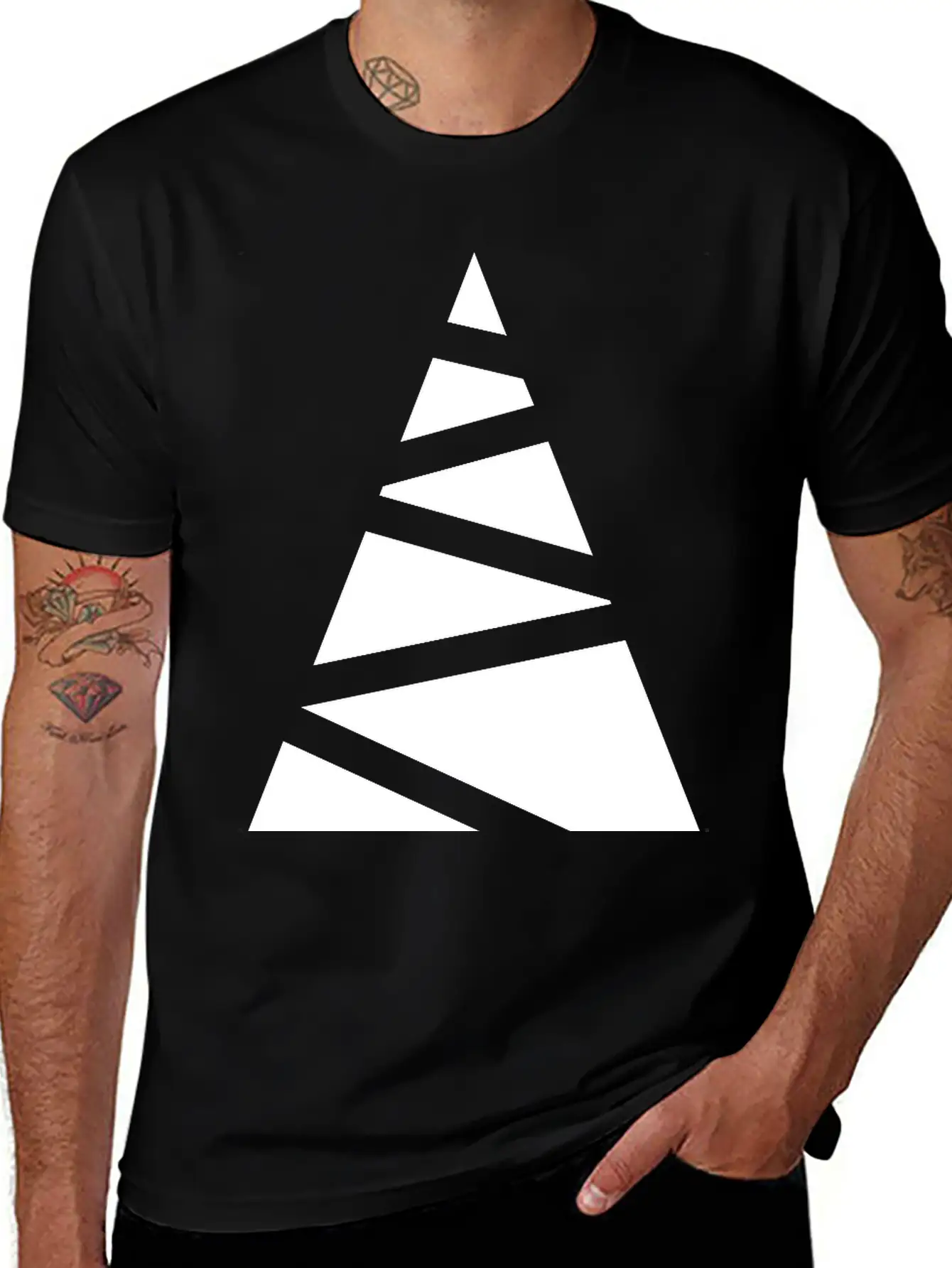 Abstract Christmas Tree Unisex Casual T-Shirt – Clean Design For Daily Comfort