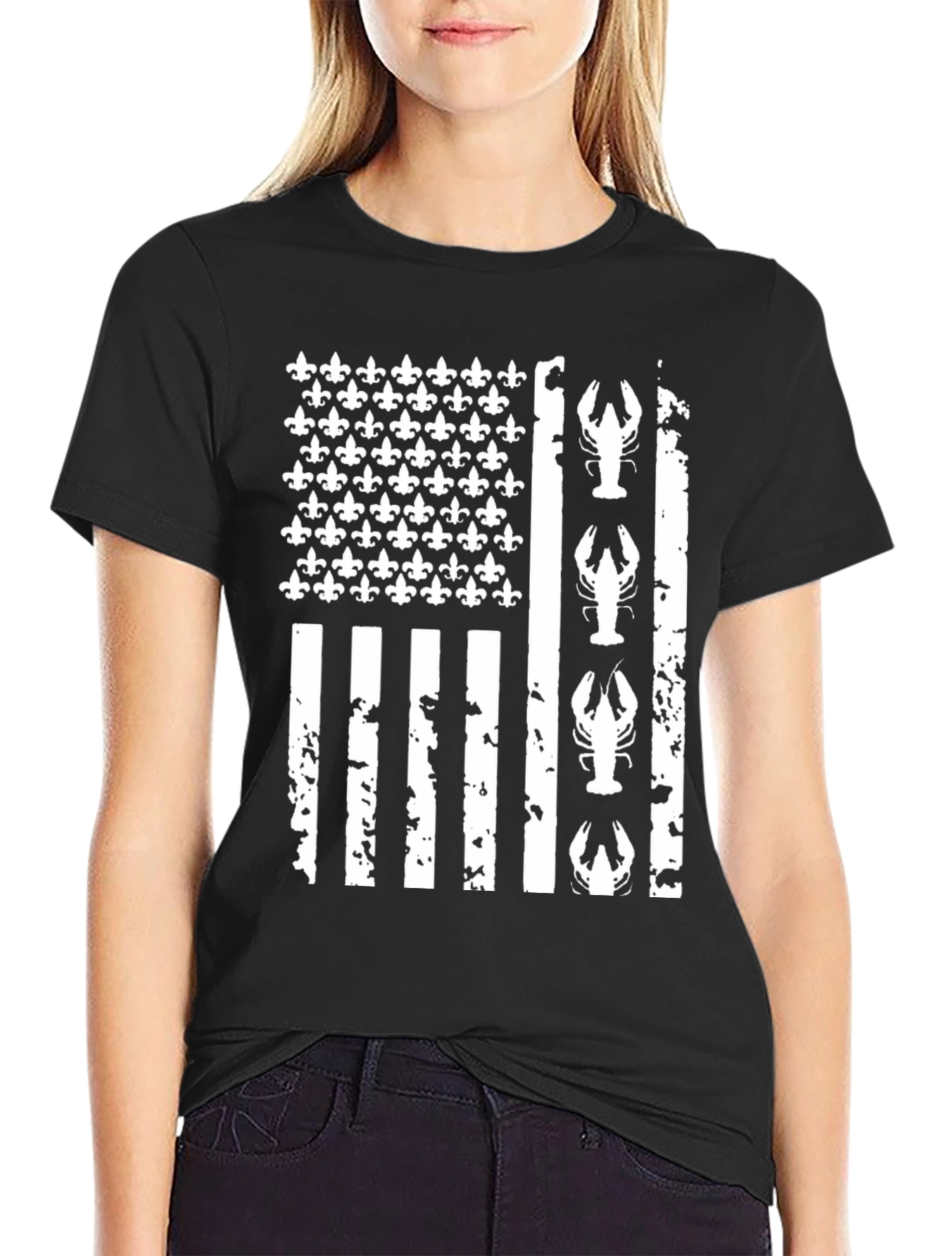 Crawfish American Flag T-Shirt