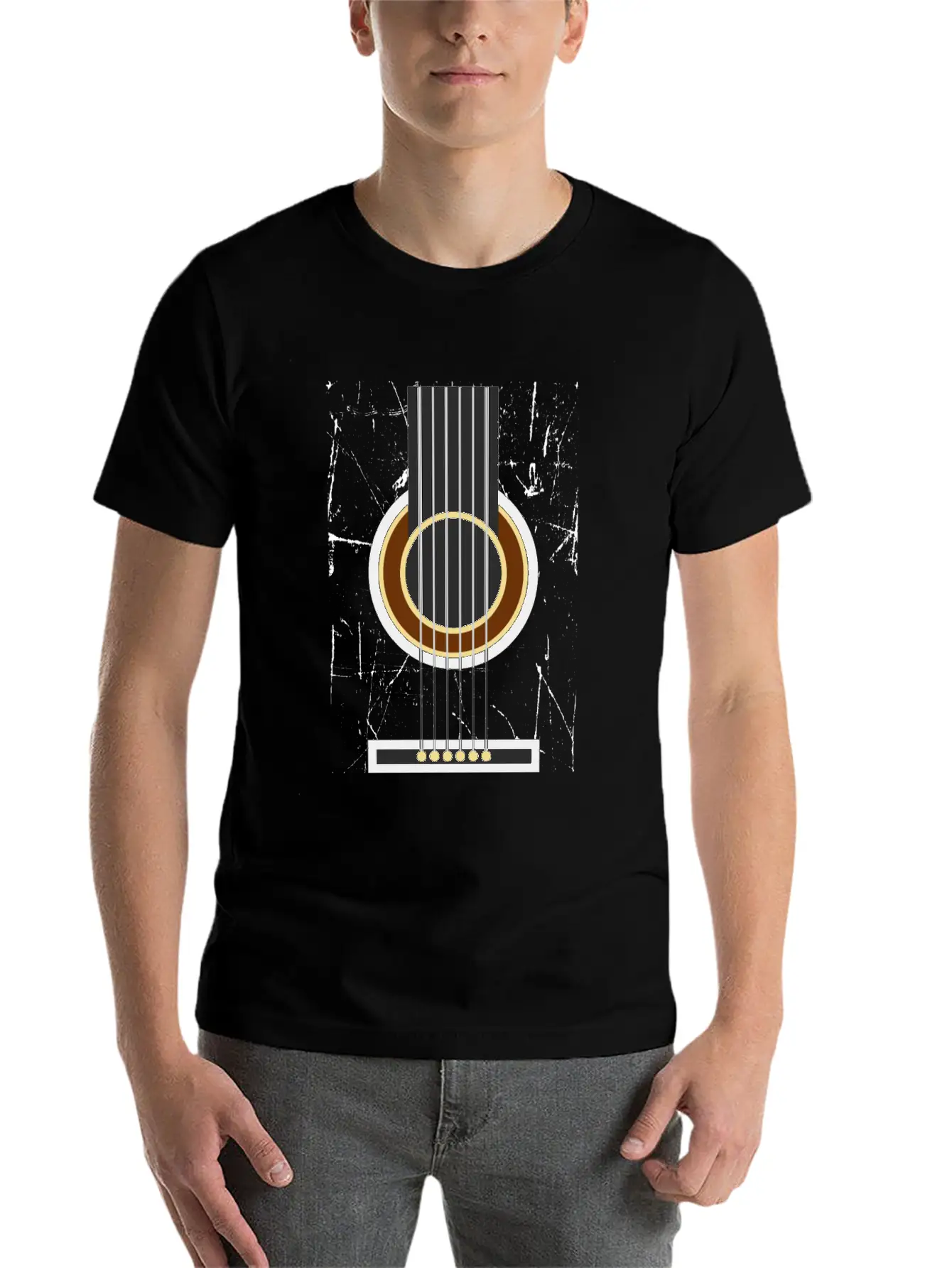 Acoustic Guitar Jamming And Good Play Unisex Casual T-Shirt – Clean Design For Daily Comfort