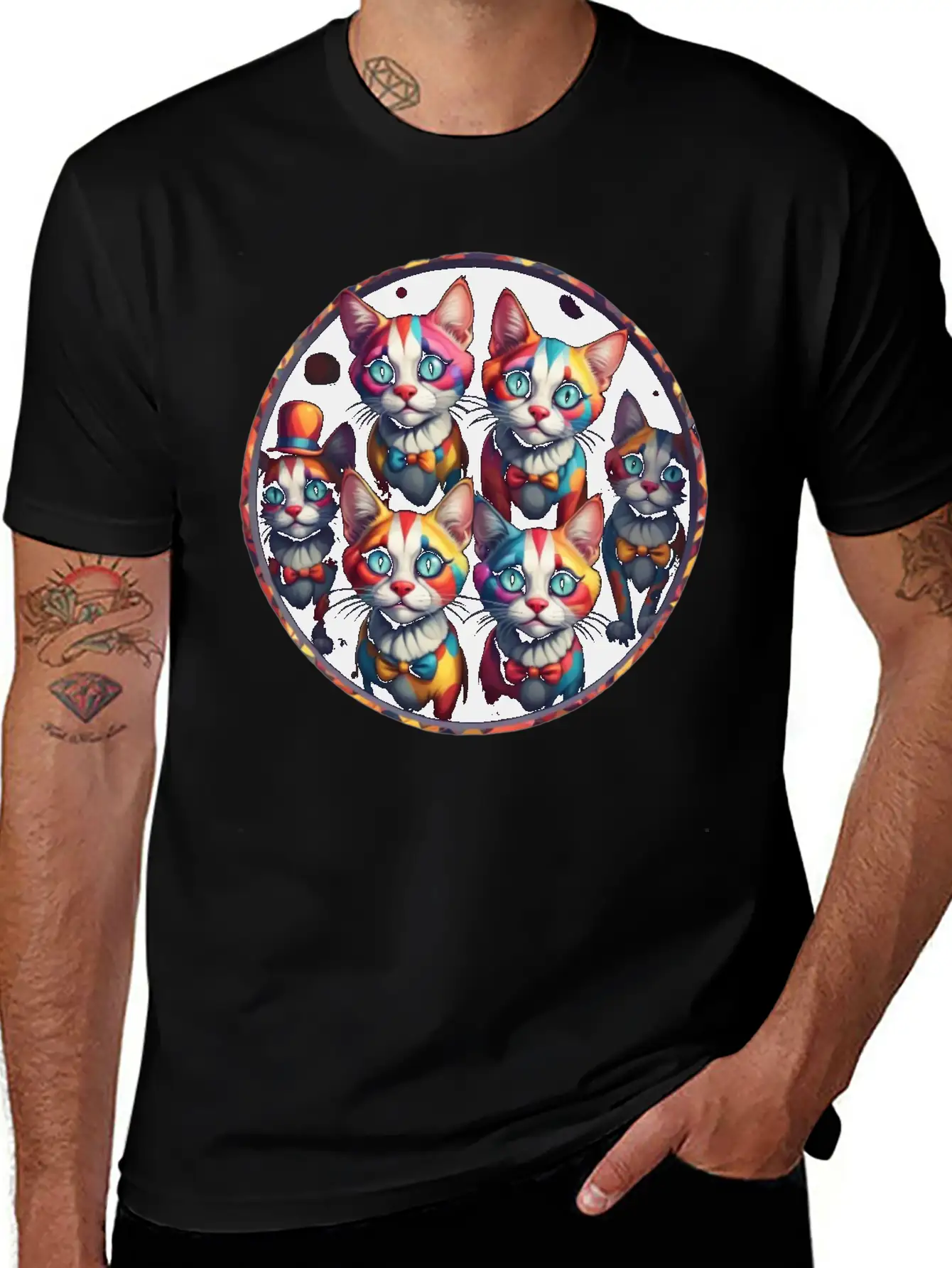 Adorable Sad Clown Cats Unisex Casual T-Shirt – Clean Design For Daily Comfort