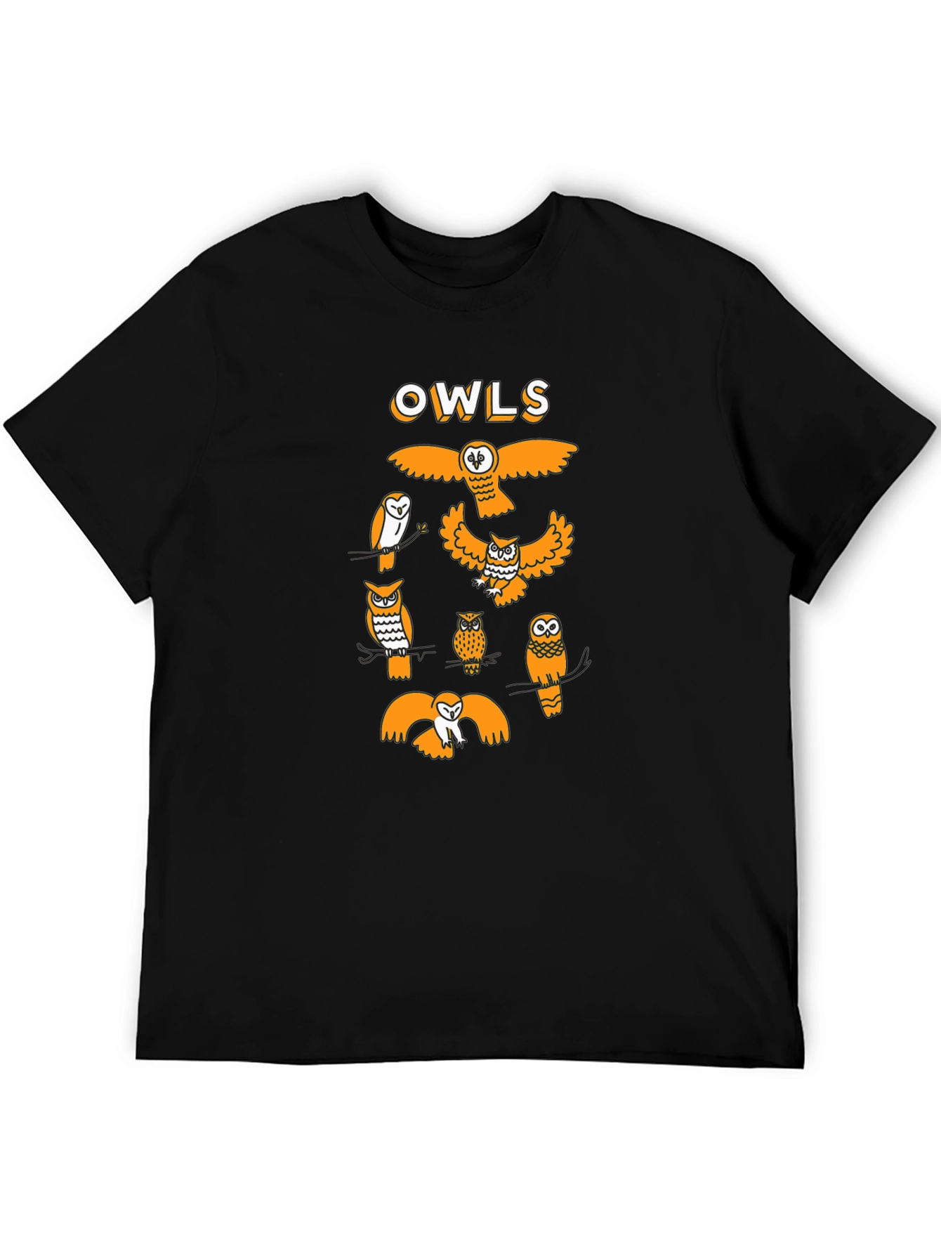 Graphic Owl T-Shirt - Black Cotton Tee