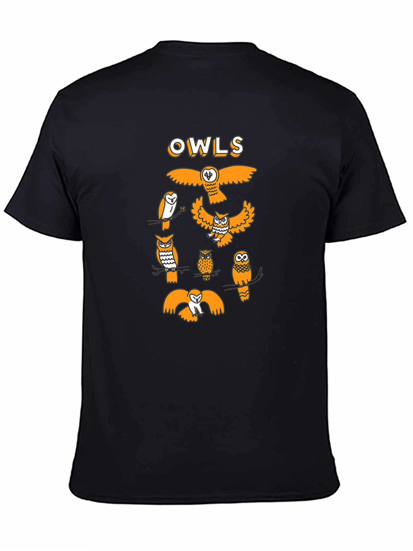Graphic Owl T-Shirt - Black Cotton Tee