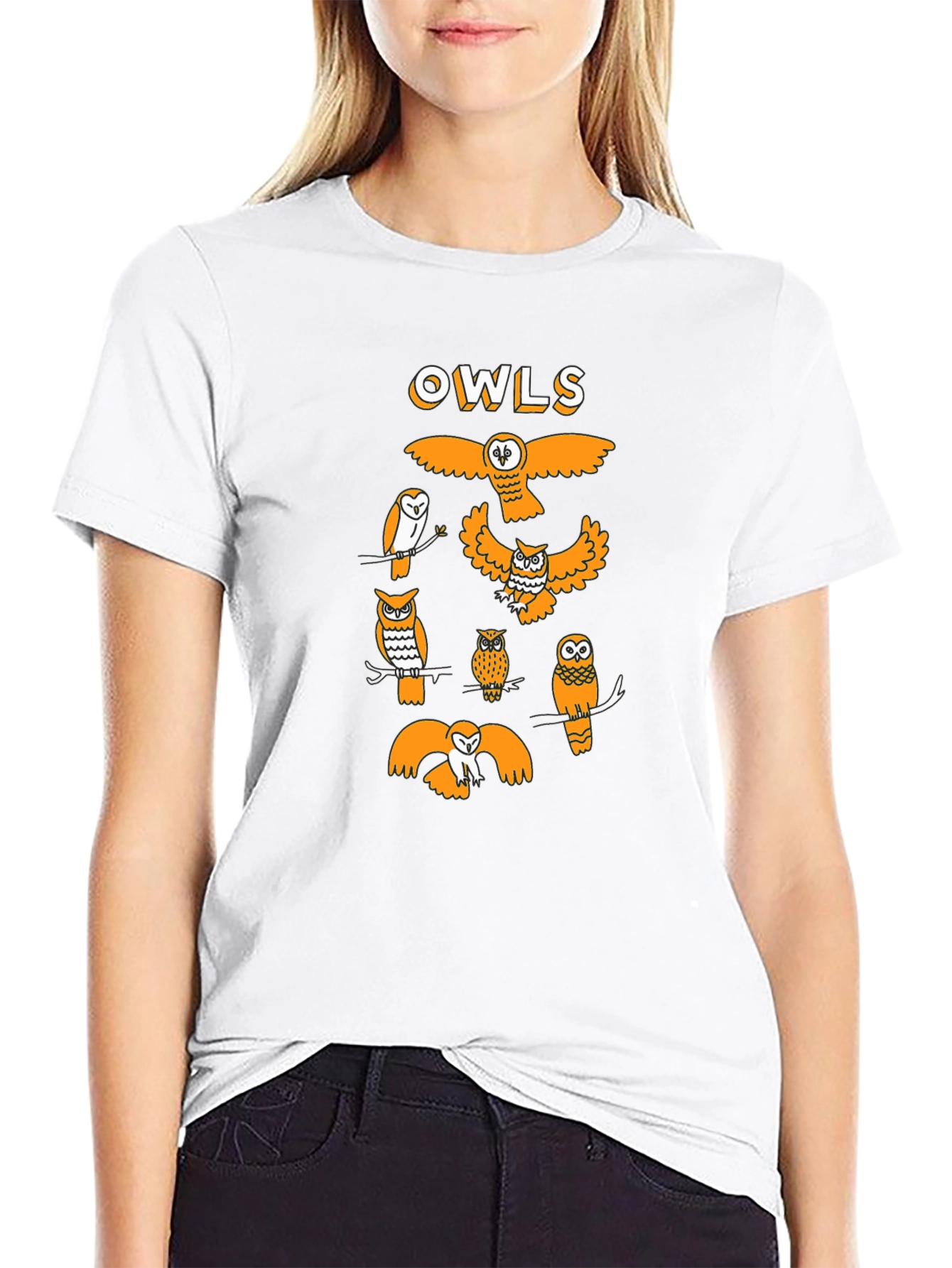 Graphic Owl T-Shirt - Black Cotton Tee