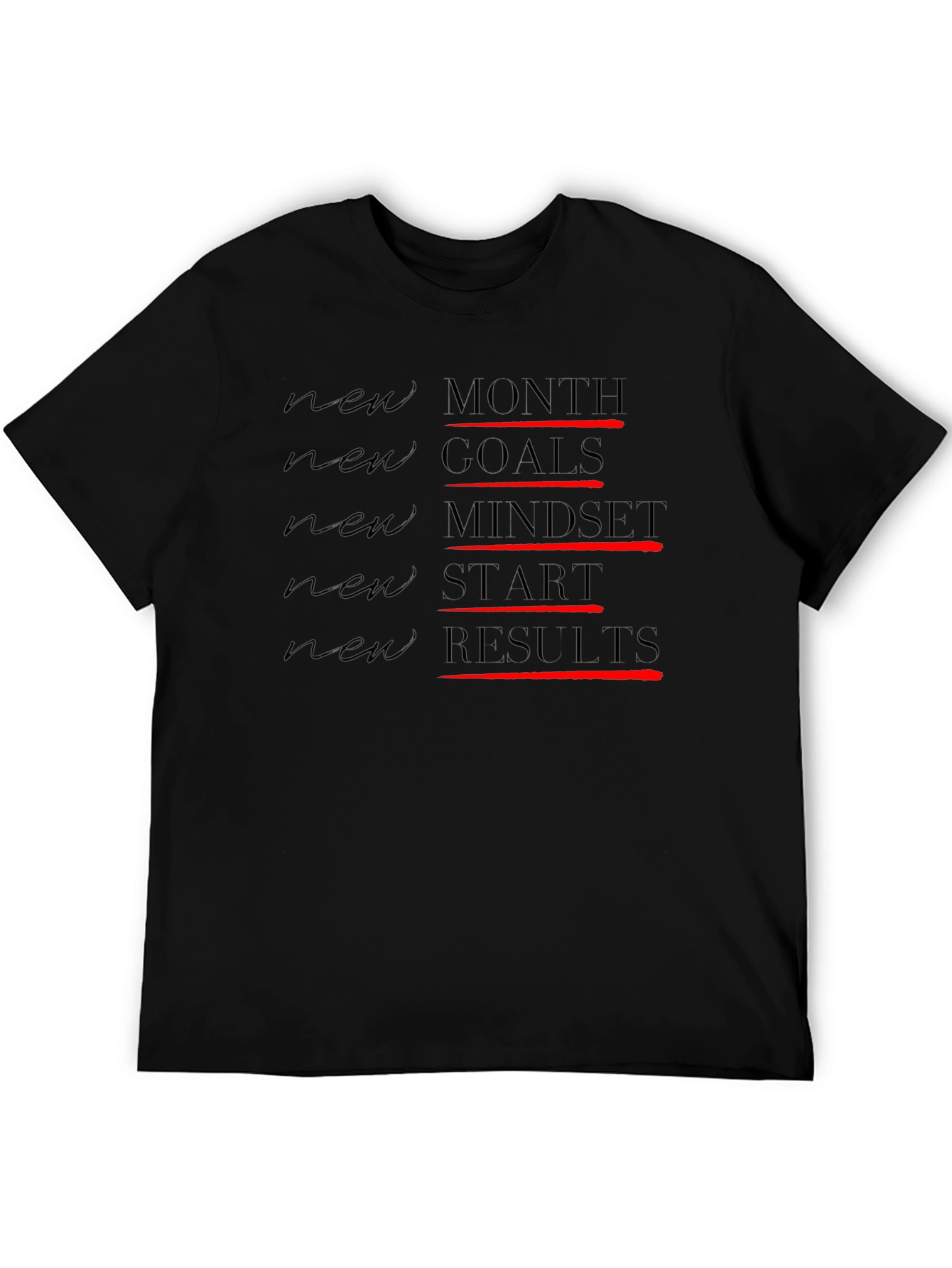Motivational New Goals Black T-Shirt