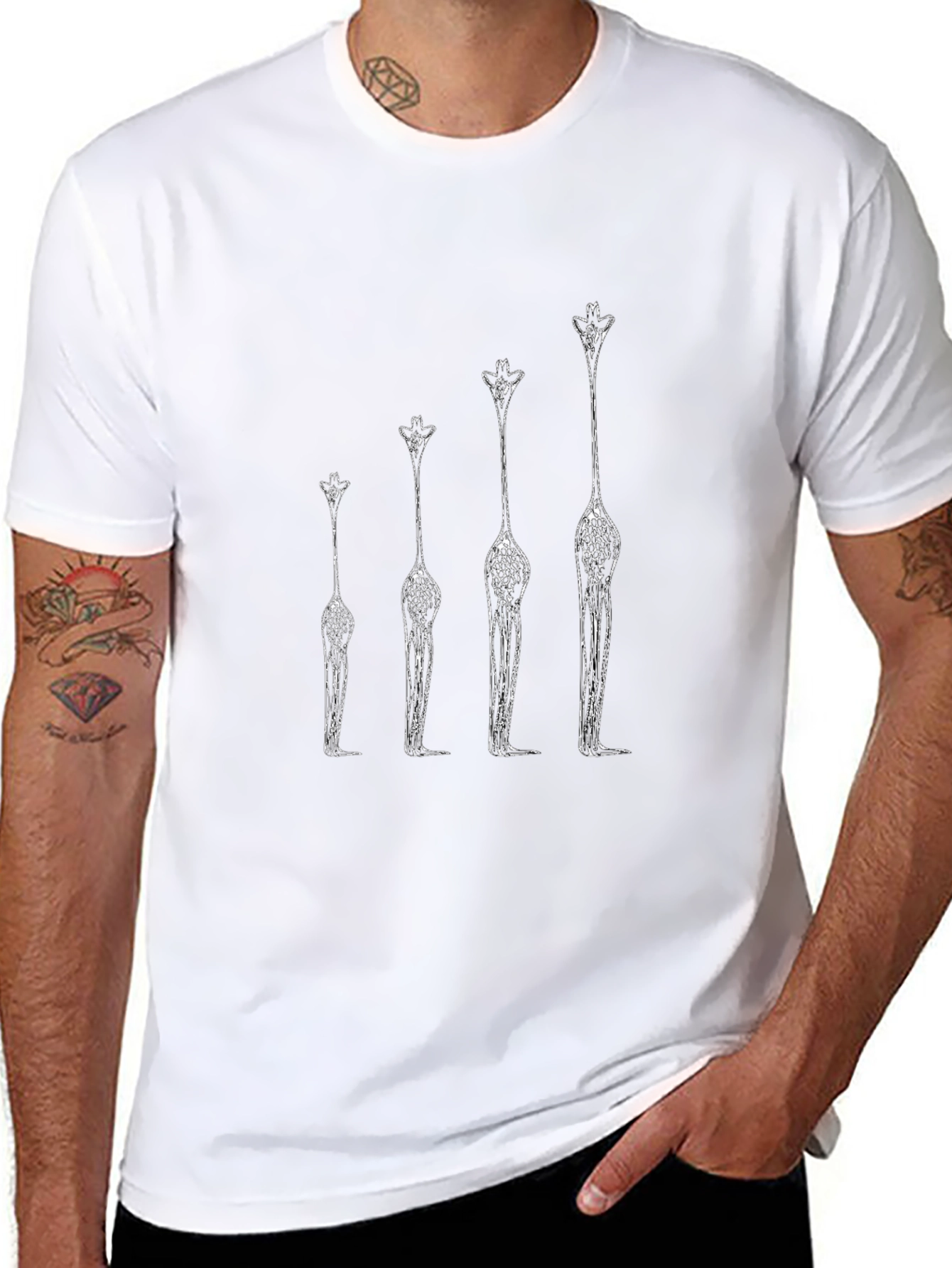 Giraffe Evolution Graphic Tee - Cool Casual Shirt