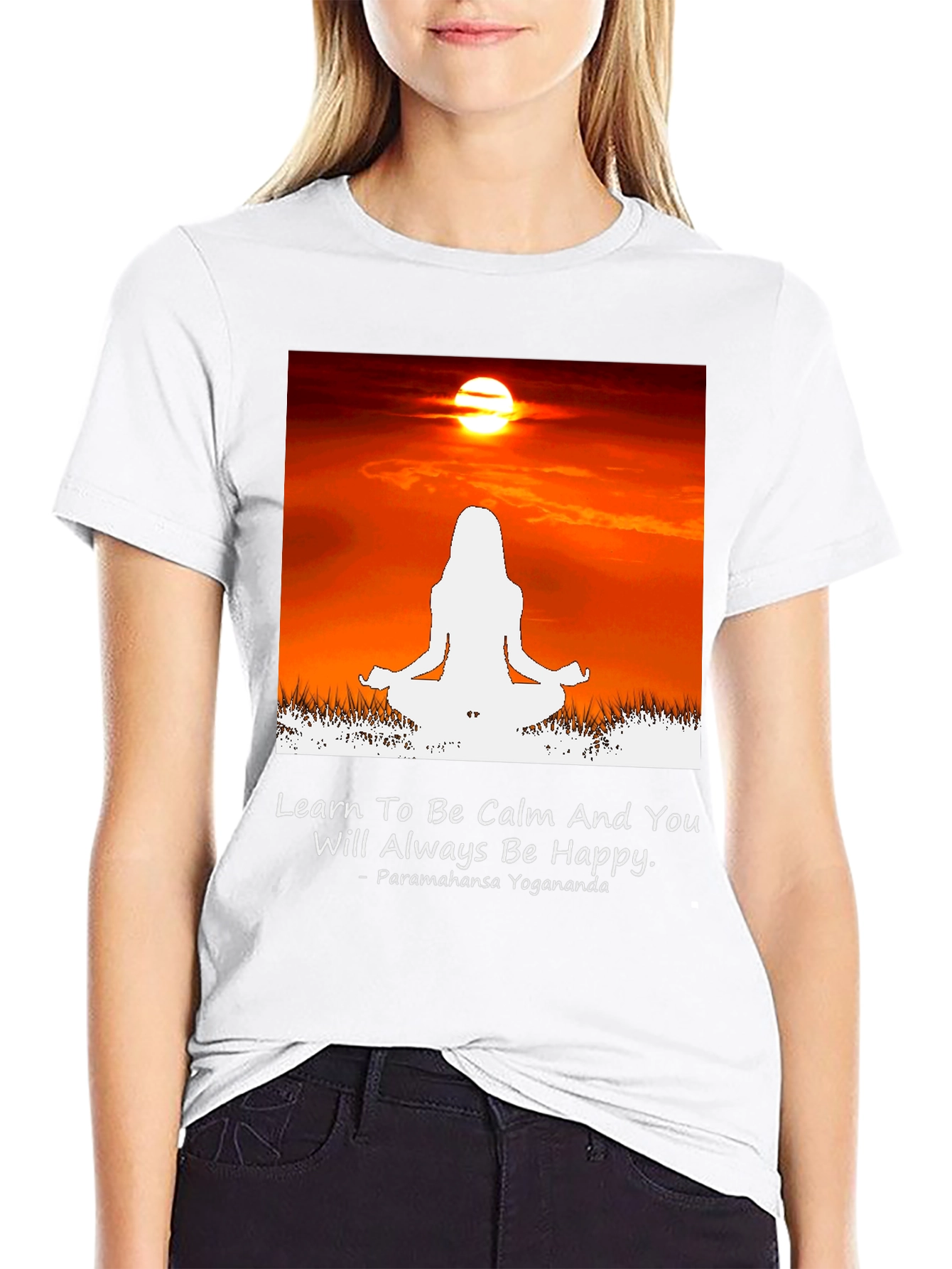Calm Yoga Sunset T-Shirt