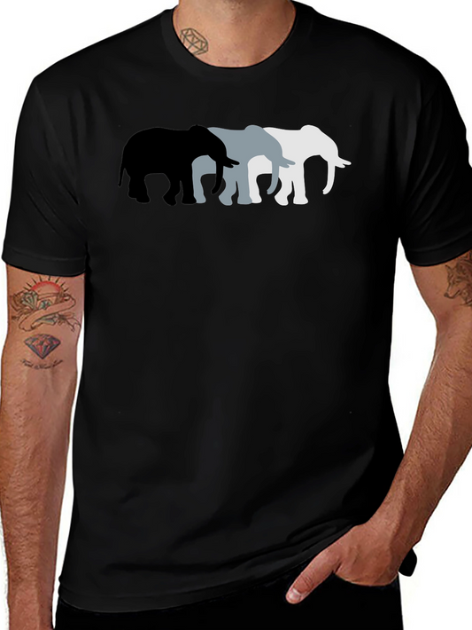 Elephant Silhouette T-Shirt - Black Tee