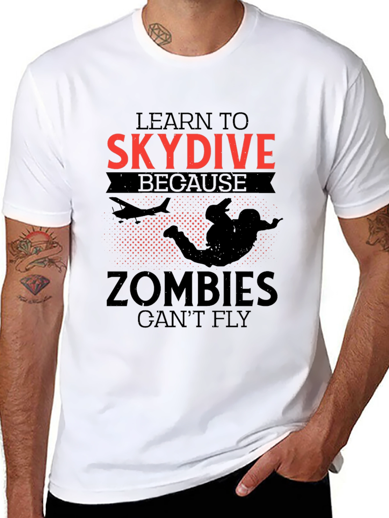 Skydiving T-Shirt - Zombies Cant Fly