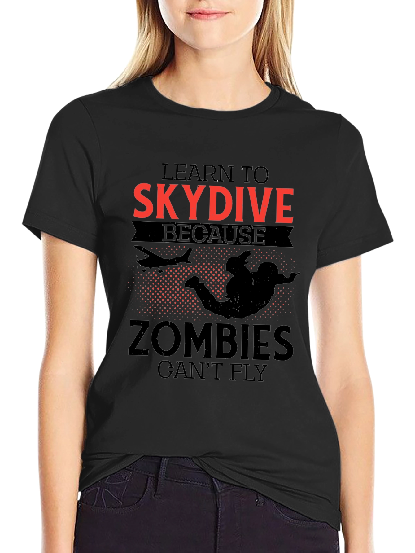 Skydiving T-Shirt - Zombies Cant Fly