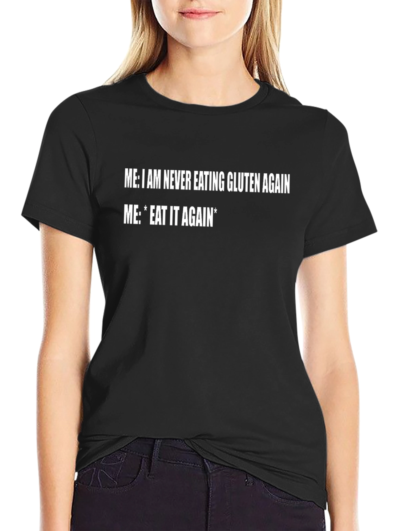 Funny Gluten Meme Black T-Shirt