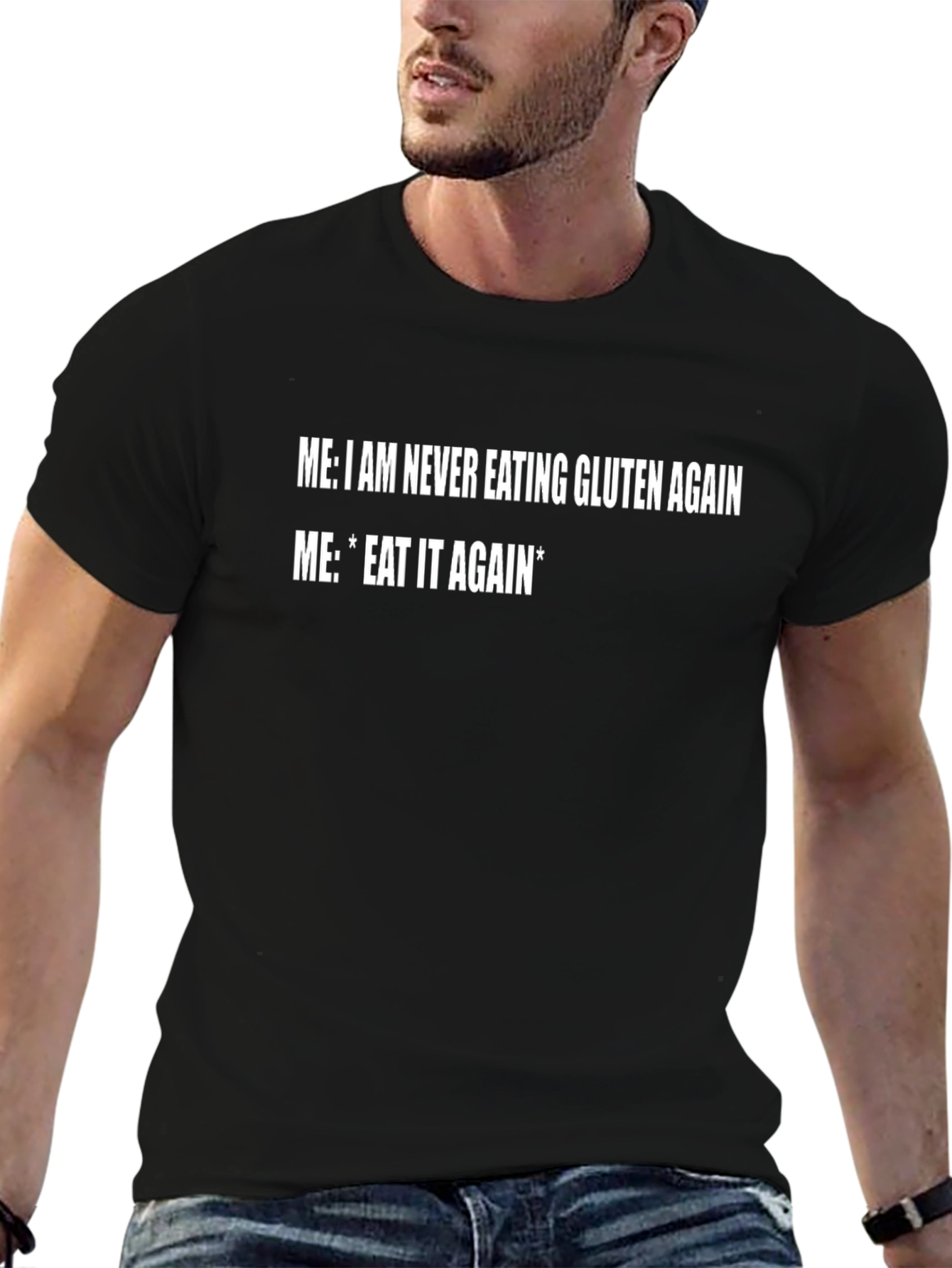 Funny Gluten Meme Black T-Shirt