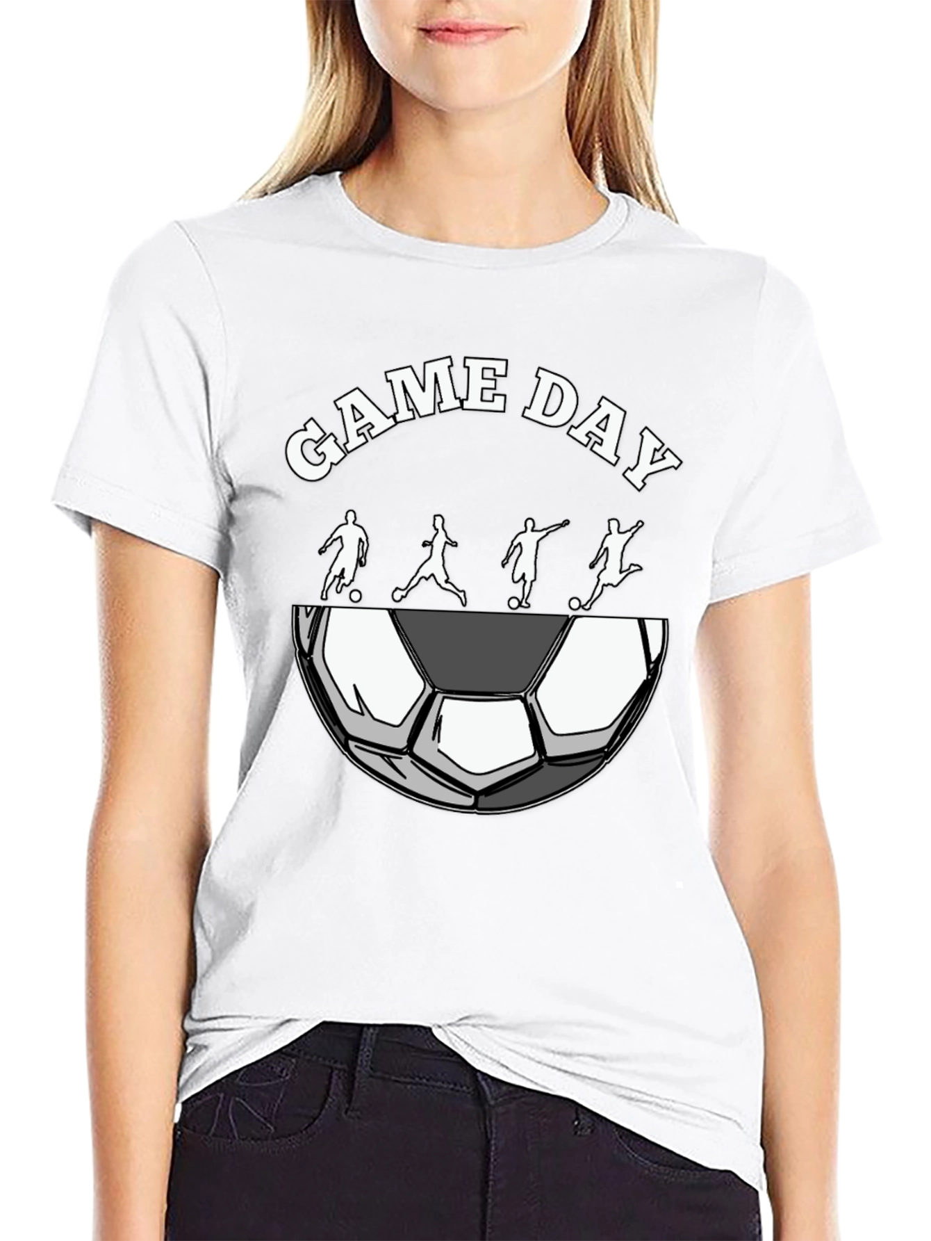 Game Day Soccer Graphic Tee - Black Cotton T-Shirt
