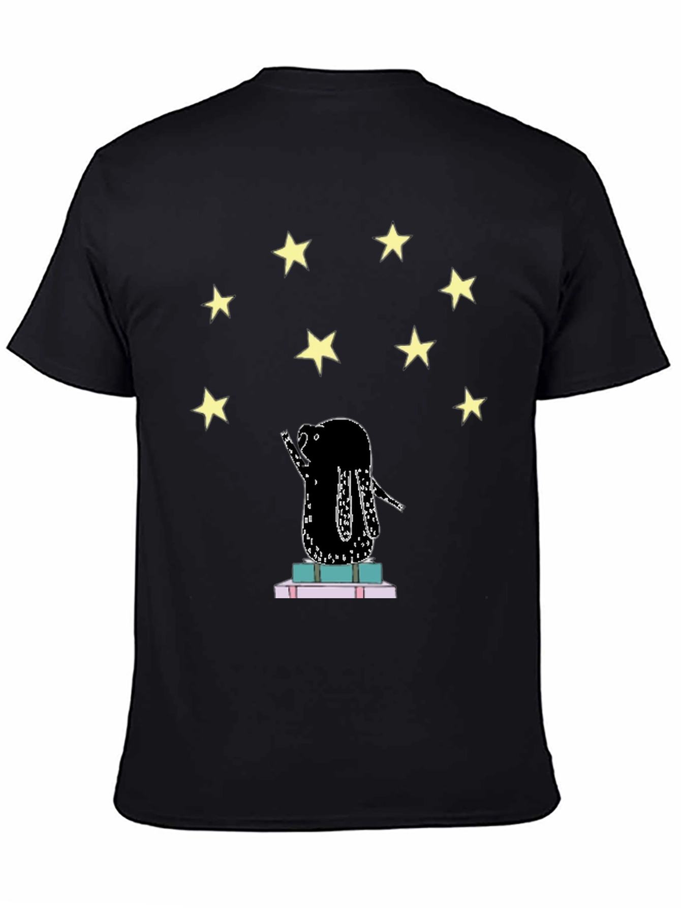 Starry Reader Graphic Tee - Unisex Black T-Shirt