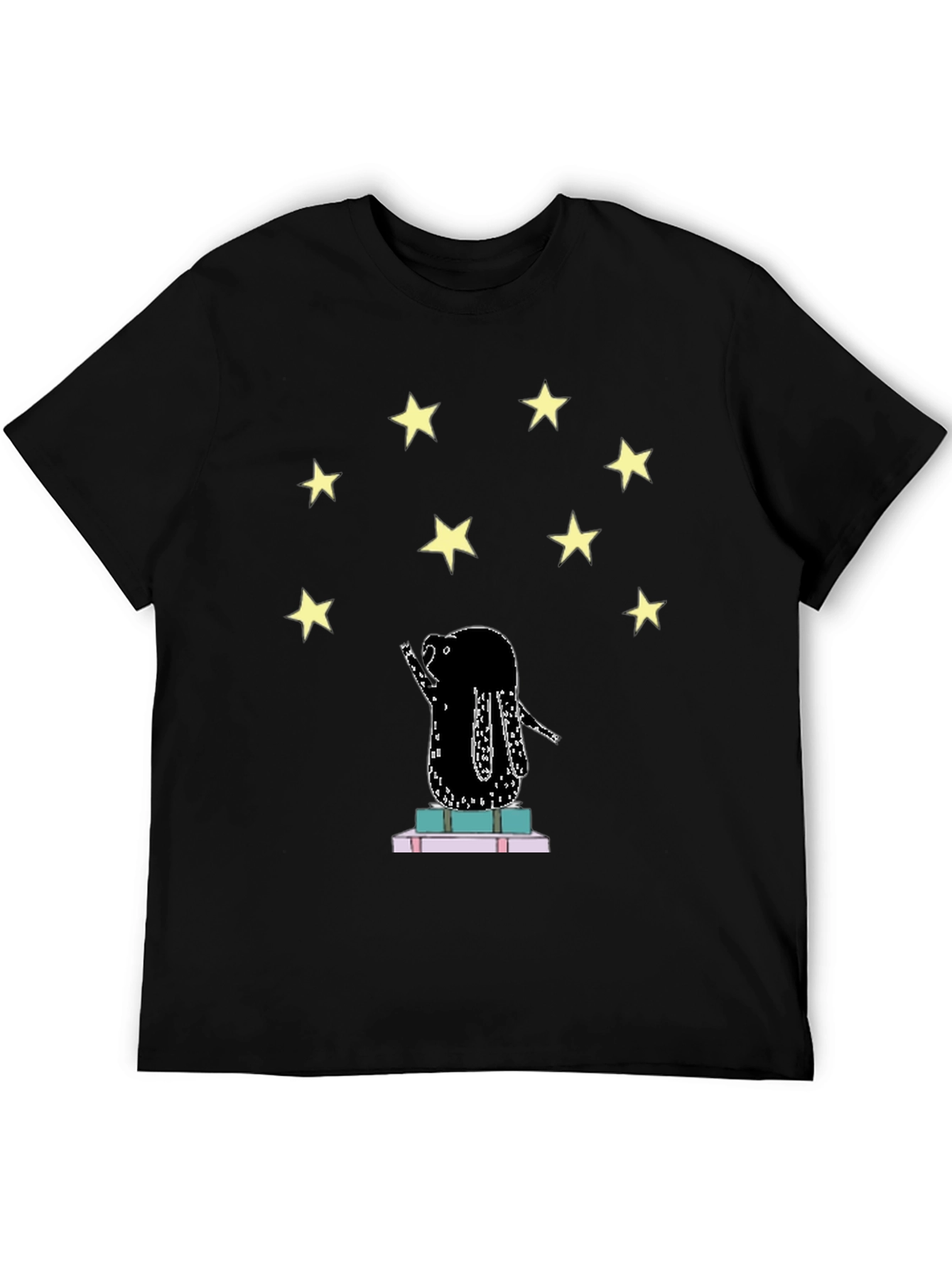 Starry Reader Graphic Tee - Unisex Black T-Shirt