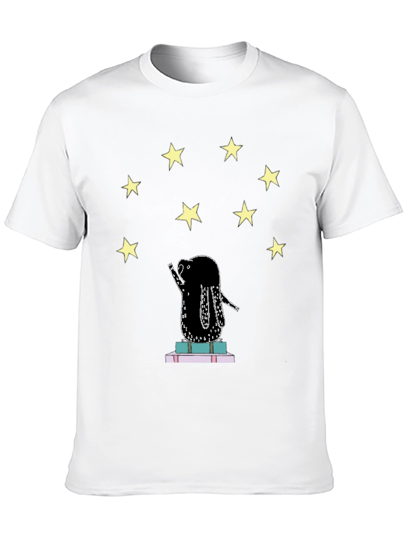 Starry Reader Graphic Tee - Unisex Black T-Shirt