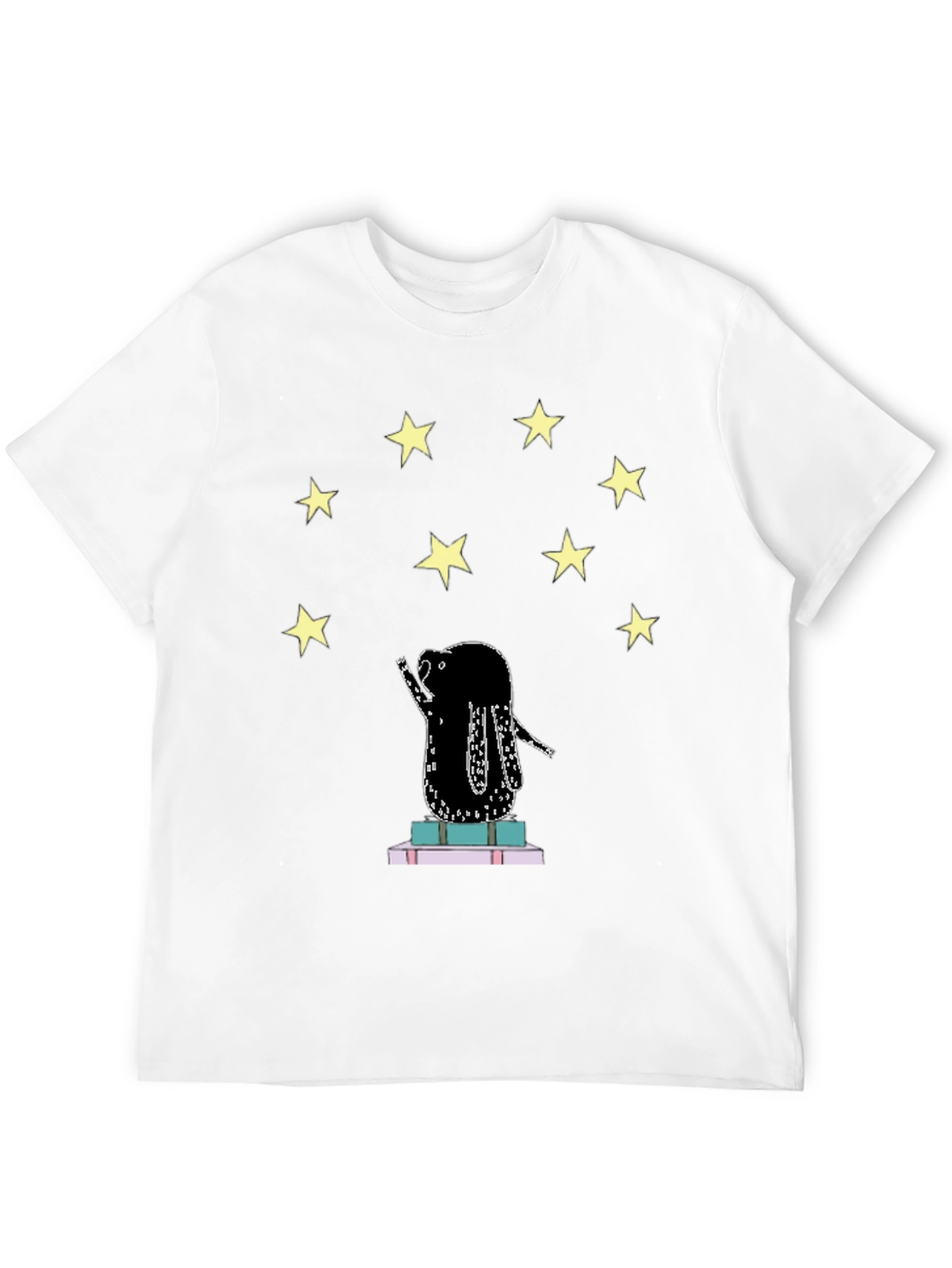 Starry Reader Graphic Tee - Unisex Black T-Shirt