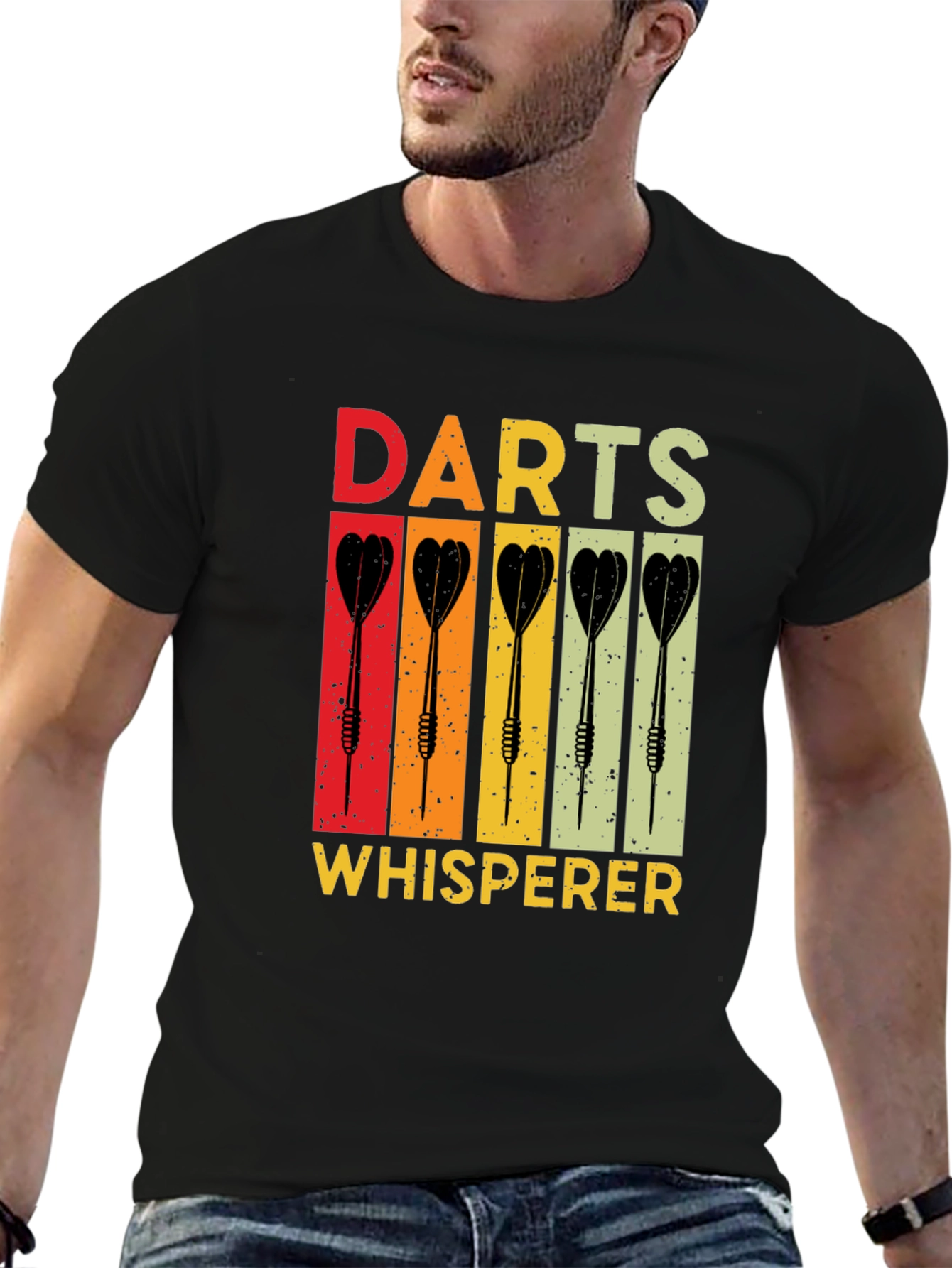 Darts Whisperer Retro Graphic T-Shirt