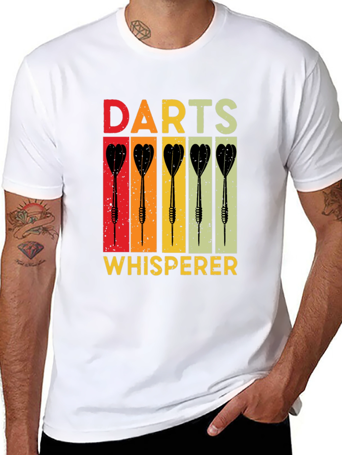 Darts Whisperer Retro Graphic T-Shirt