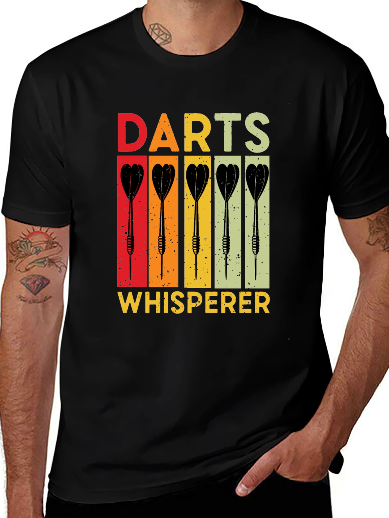 Darts Whisperer Retro Graphic T-Shirt