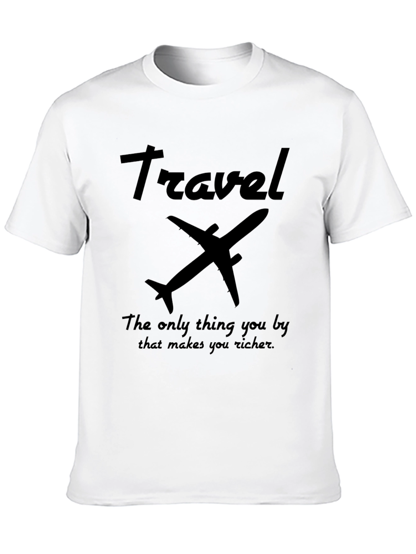 Travel Richer Graphic Black T-Shirt