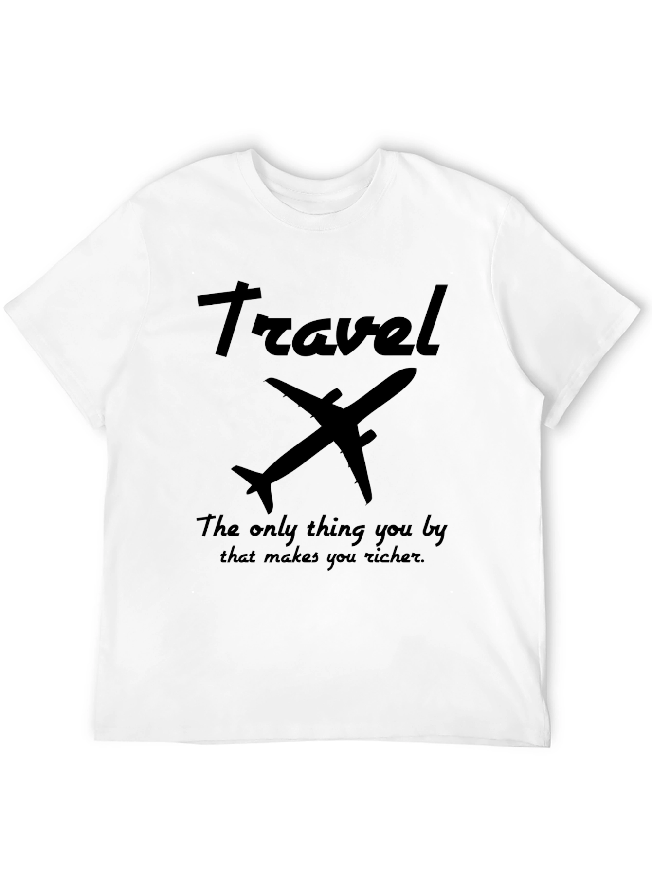 Travel Richer Graphic Black T-Shirt